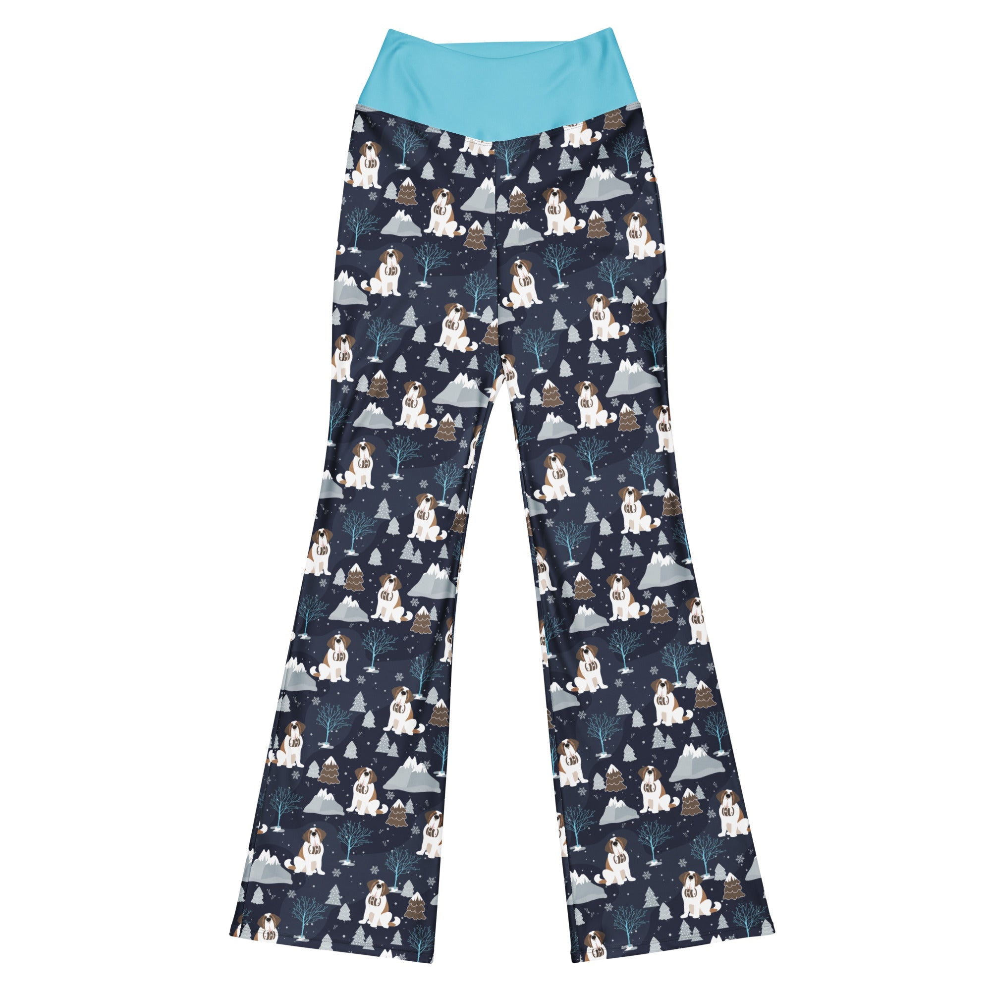 Alpine Chill St Bernard Dog Flare Leggings - Lucy + Norman