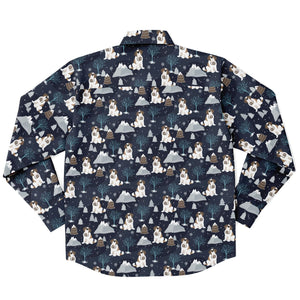 Alpine Chill St Bernard Long Sleeve Button Down Shirt - Lucy + Norman