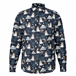 Alpine Chill St Bernard Long Sleeve Button Down Shirt - Lucy + Norman