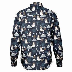 Alpine Chill St Bernard Long Sleeve Button Down Shirt - Lucy + Norman