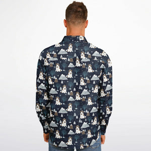 Alpine Chill St Bernard Long Sleeve Button Down Shirt - Lucy + Norman