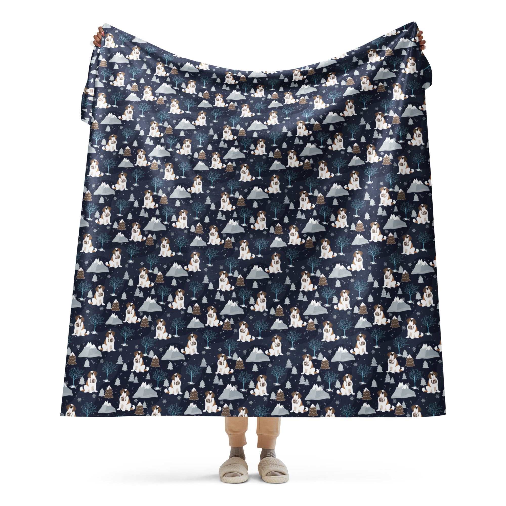 Alpine Chill St Bernard Sherpa Blanket - Lucy + Norman
