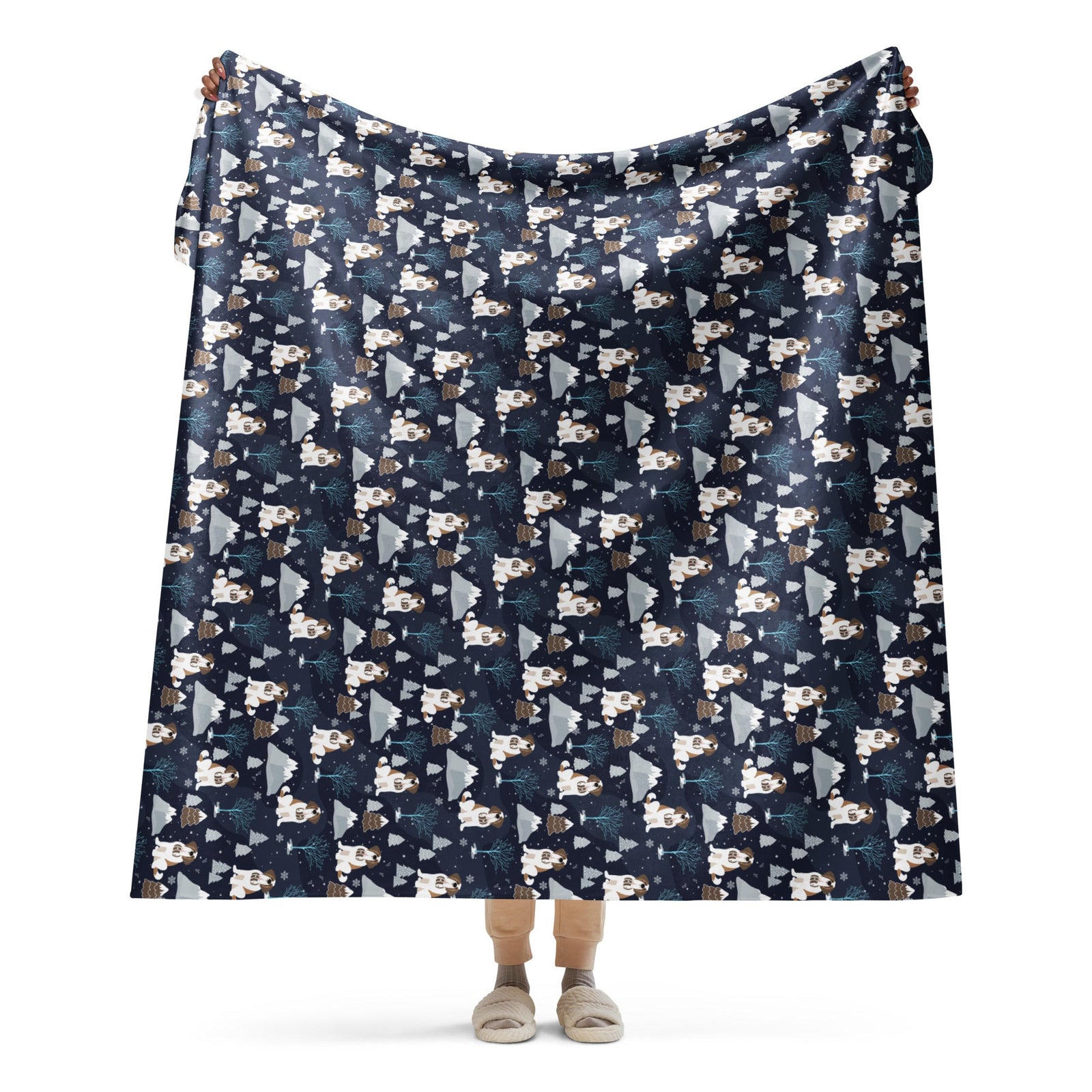 Alpine Chill St Bernard Sherpa Blanket - Lucy + Norman