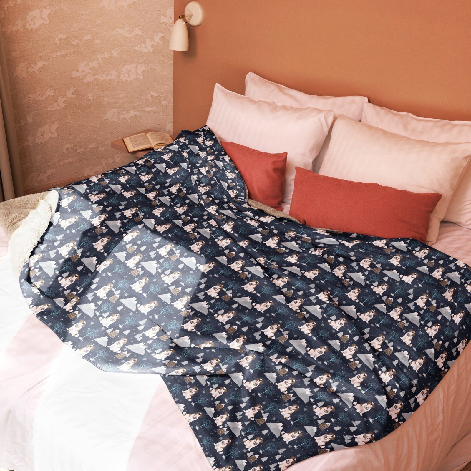 Alpine Chill St Bernard Sherpa Blanket - Lucy + Norman