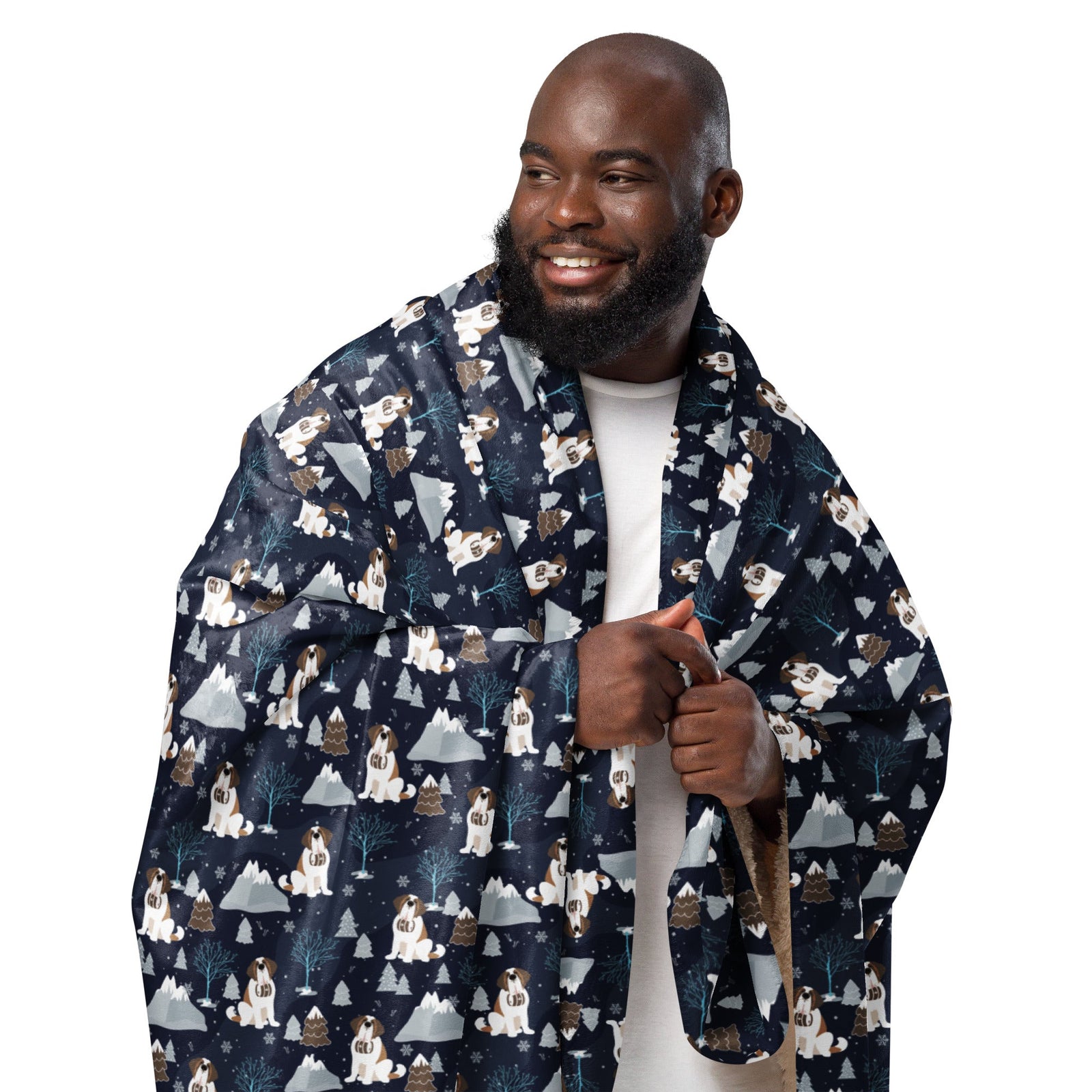 Alpine Chill St Bernard Sherpa Blanket - Lucy + Norman