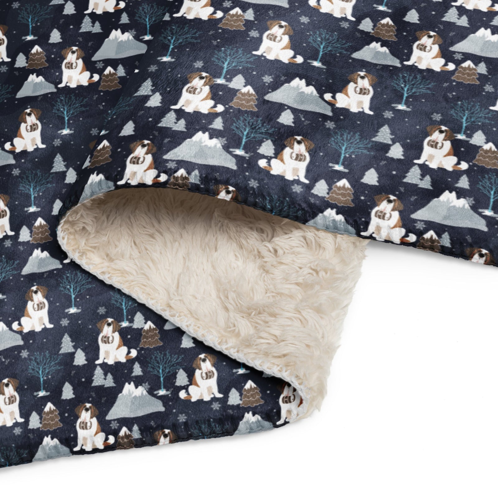 Alpine Chill St Bernard Sherpa Blanket - Lucy + Norman