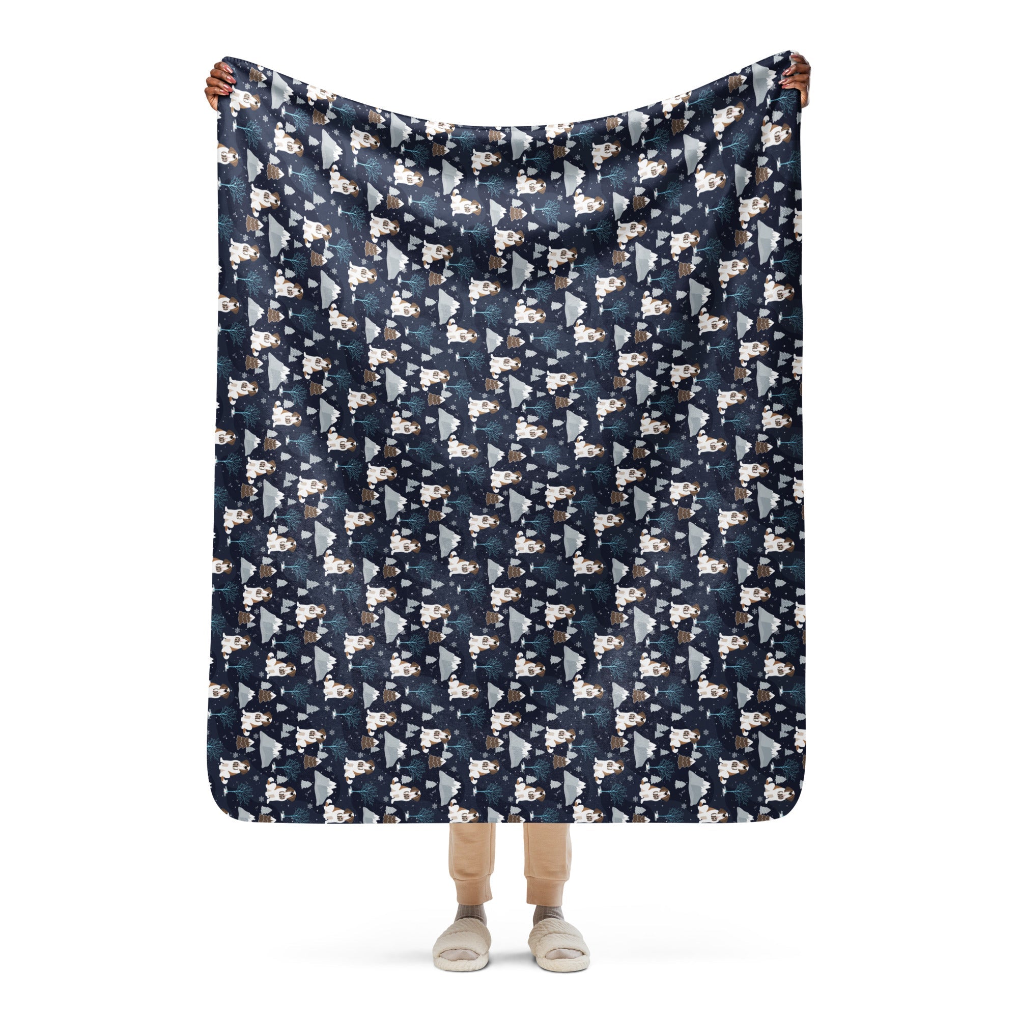 Alpine Chill St Bernard Sherpa Blanket - Lucy + Norman