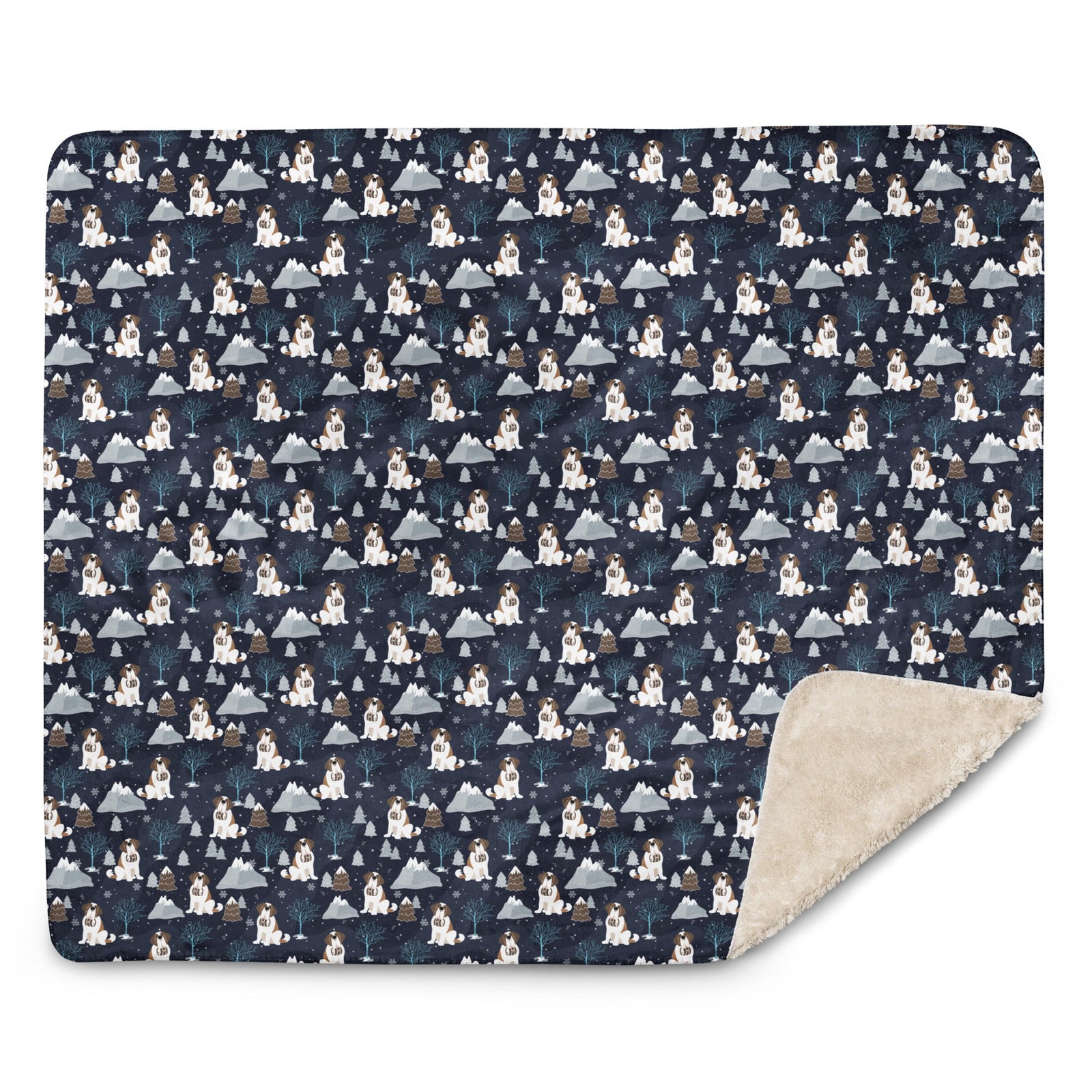 Alpine Chill St Bernard Sherpa Blanket - Lucy + Norman