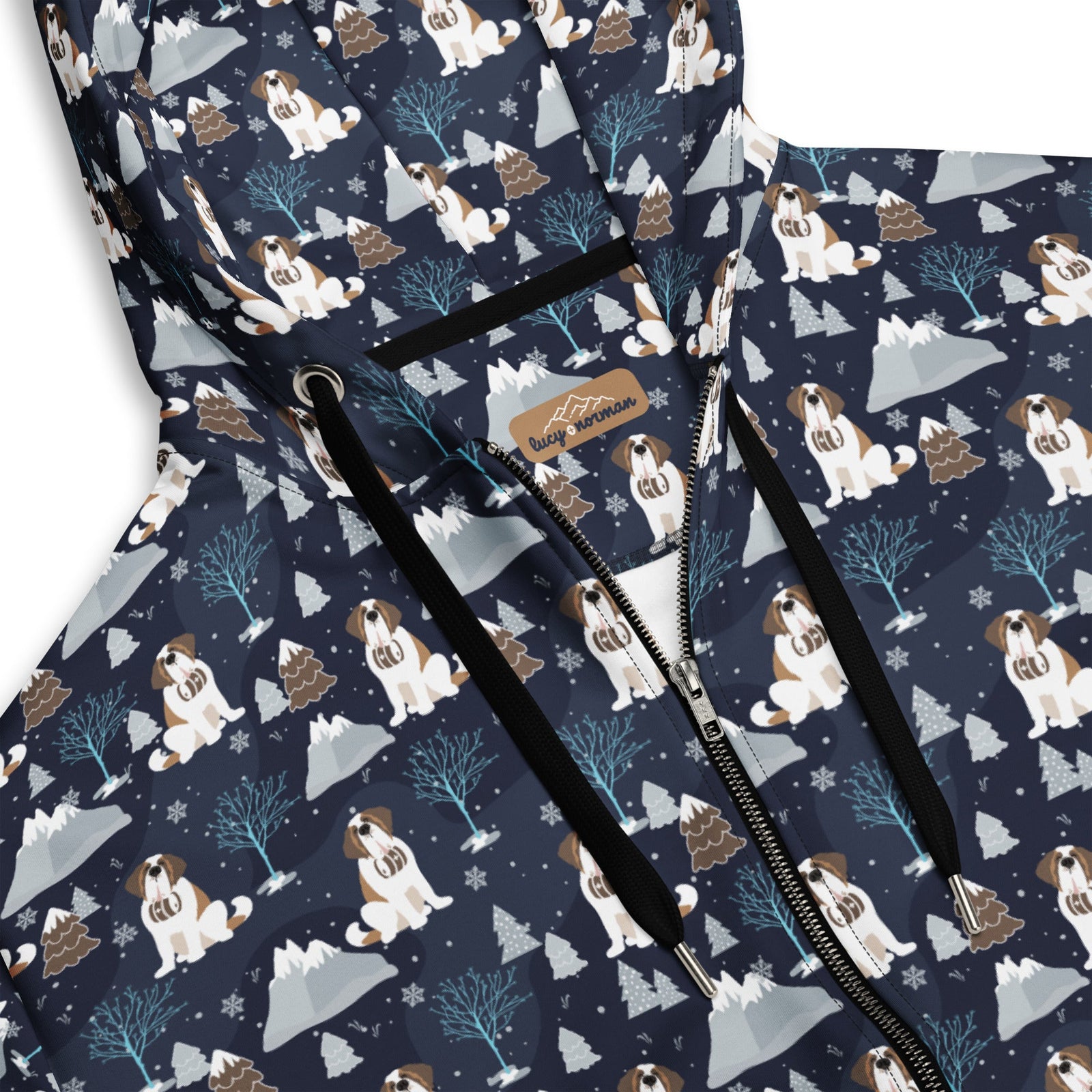 Alpine Chill St Bernard Zip Hoodie - Lucy + Norman