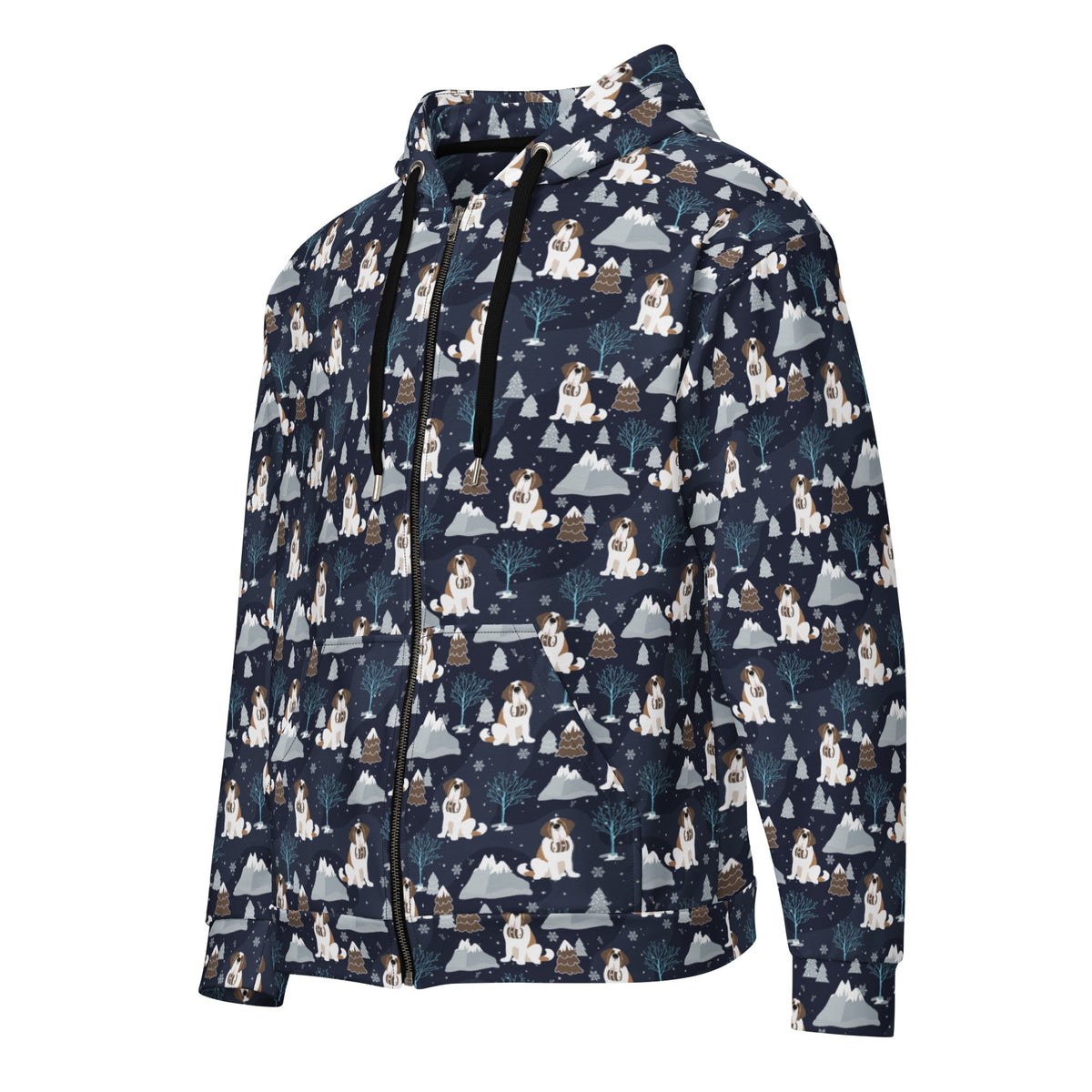 Alpine Chill St Bernard Zip Hoodie - Lucy + Norman