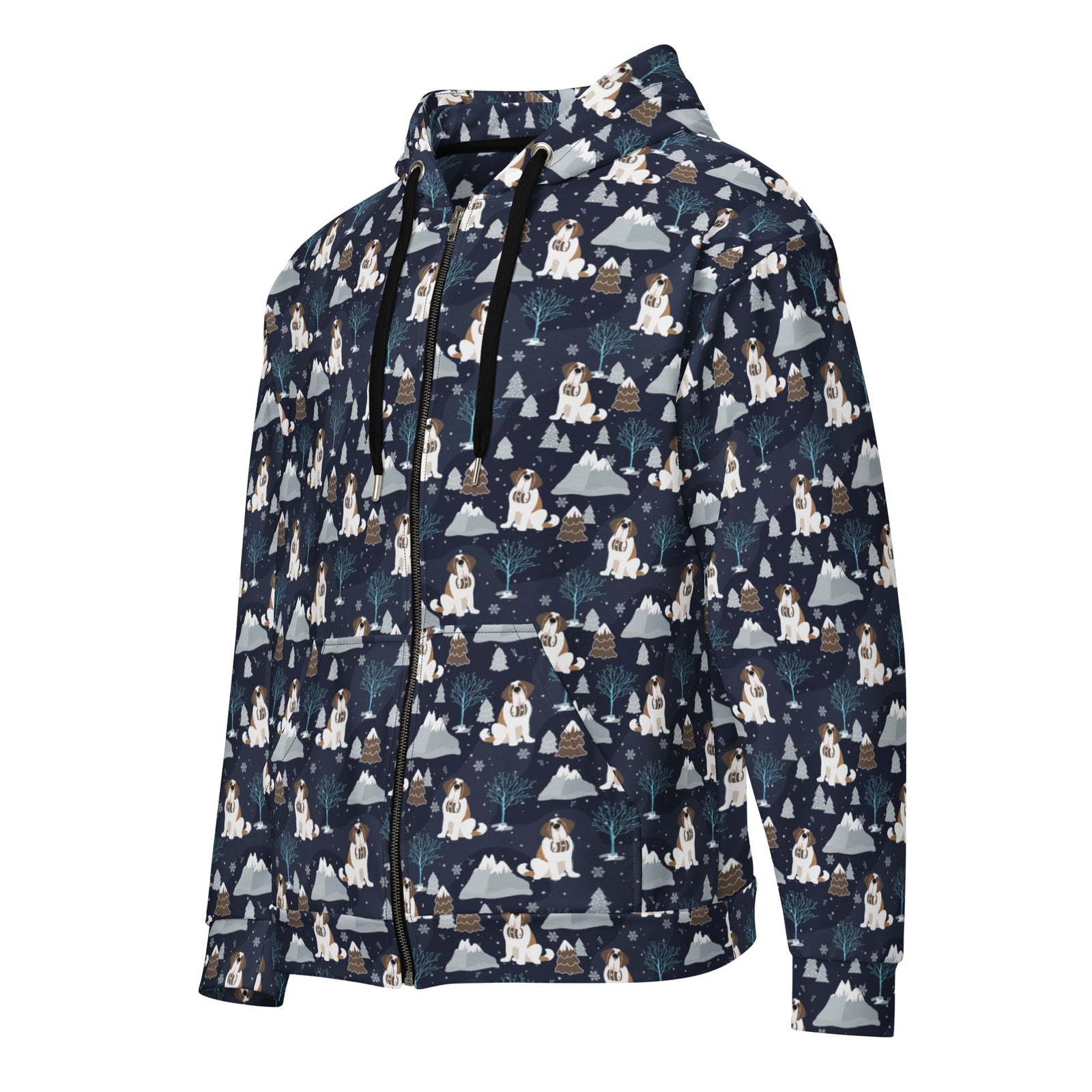 Alpine Chill St Bernard Zip Hoodie - Lucy + Norman