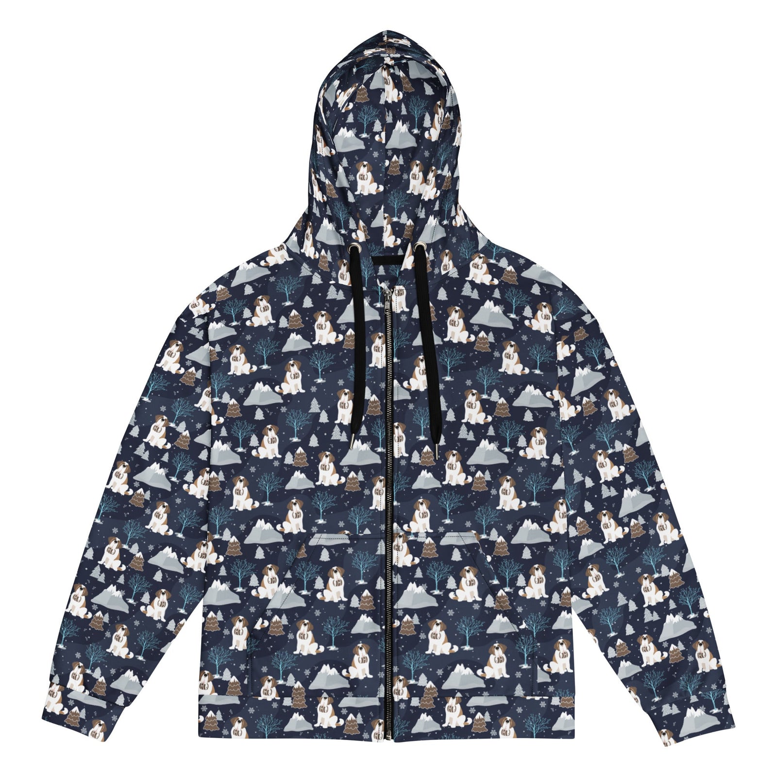 Alpine Chill St Bernard Zip Hoodie - Lucy + Norman