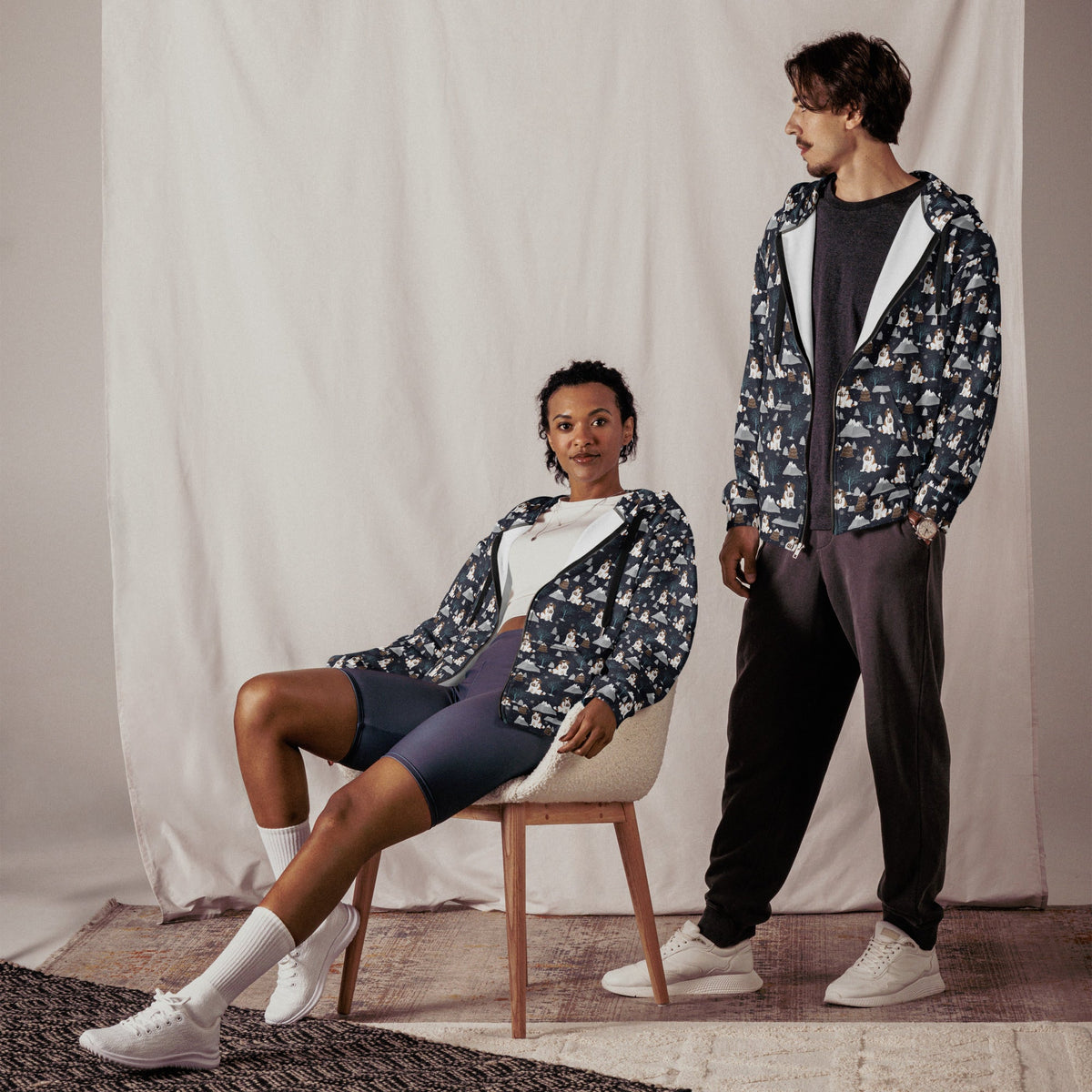 Alpine Chill St Bernard Zip Hoodie - Lucy + Norman