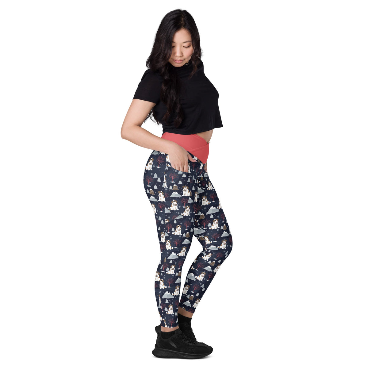 Alpine Night Crossover Leggings with Pockets - Lucy + Norman