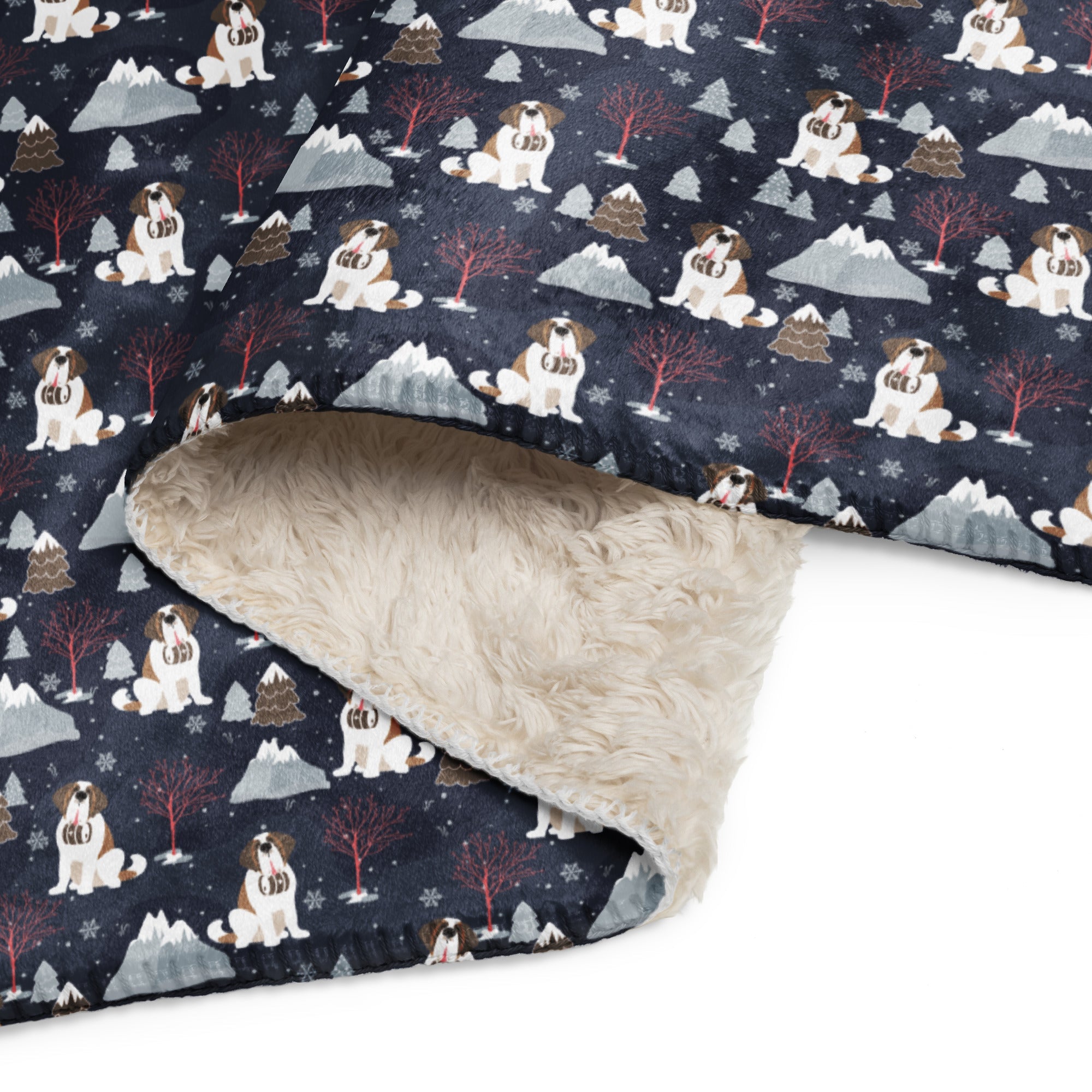 Alpine Night Saint Bernard Sherpa Blanket - Lucy + Norman