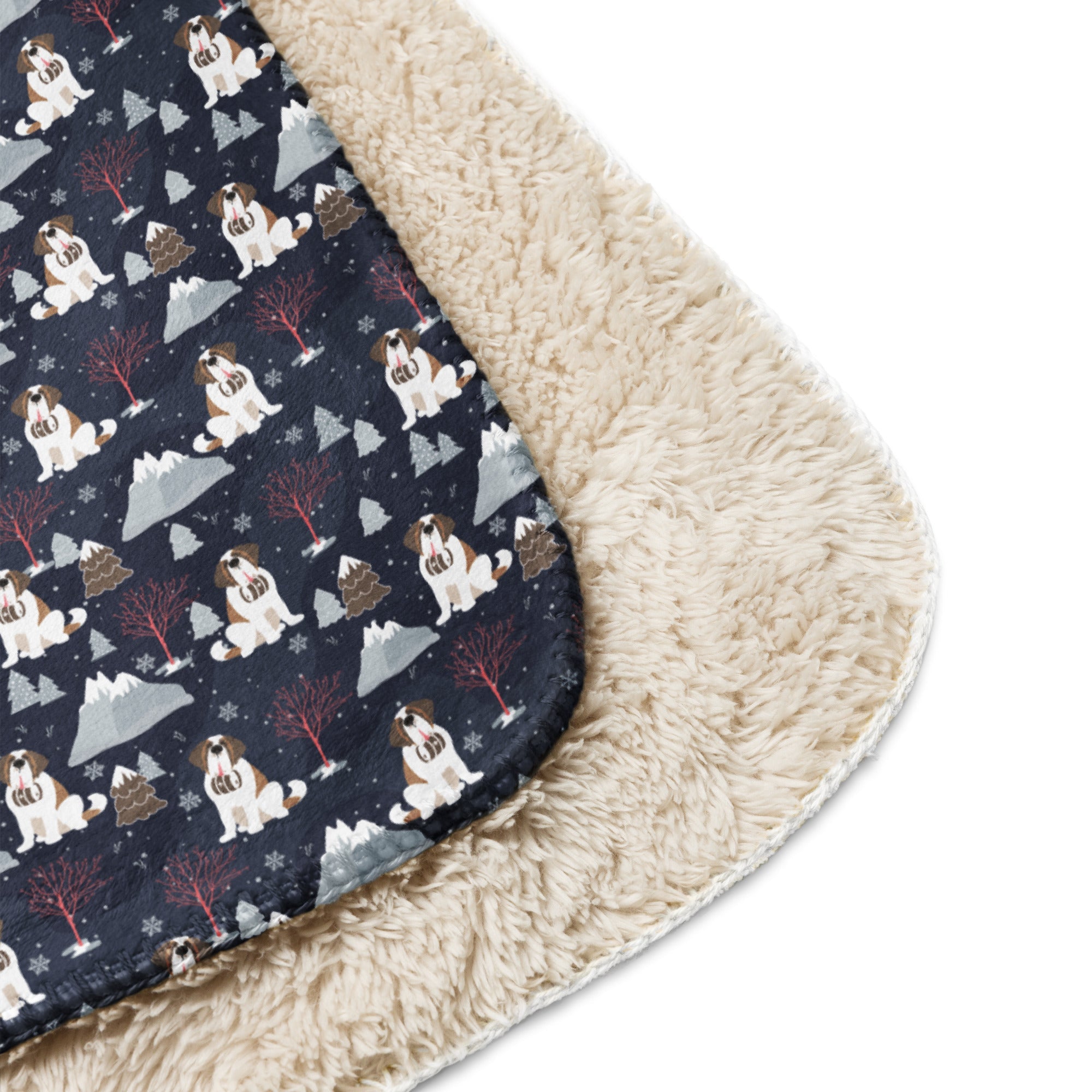 Alpine Night Saint Bernard Sherpa Blanket - Lucy + Norman