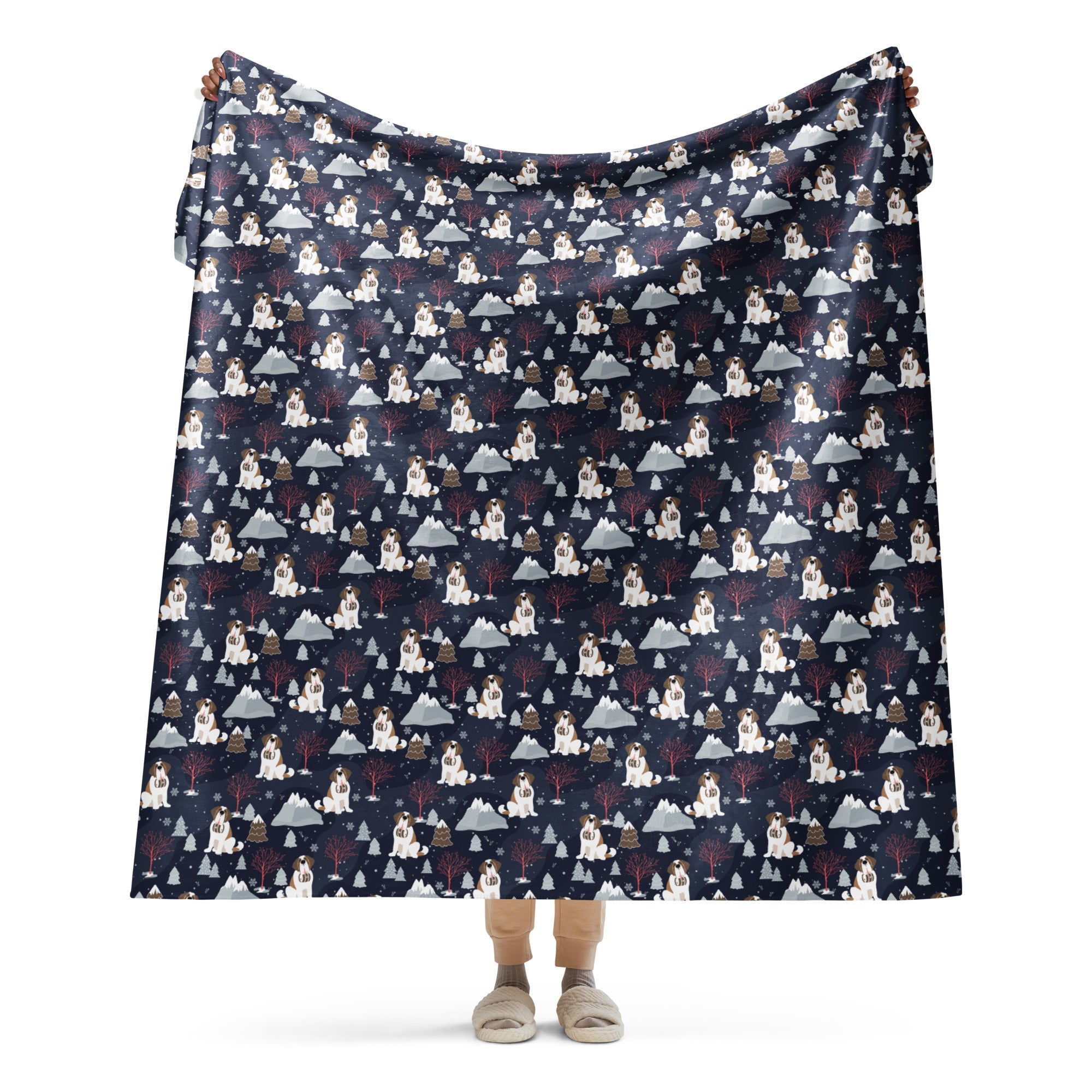Alpine Night Saint Bernard Sherpa Blanket - Lucy + Norman