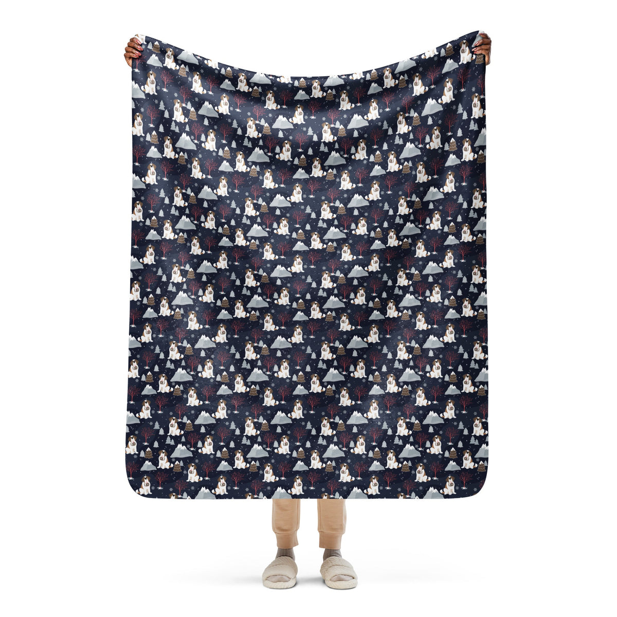 Alpine Night Saint Bernard Sherpa Blanket - Lucy + Norman