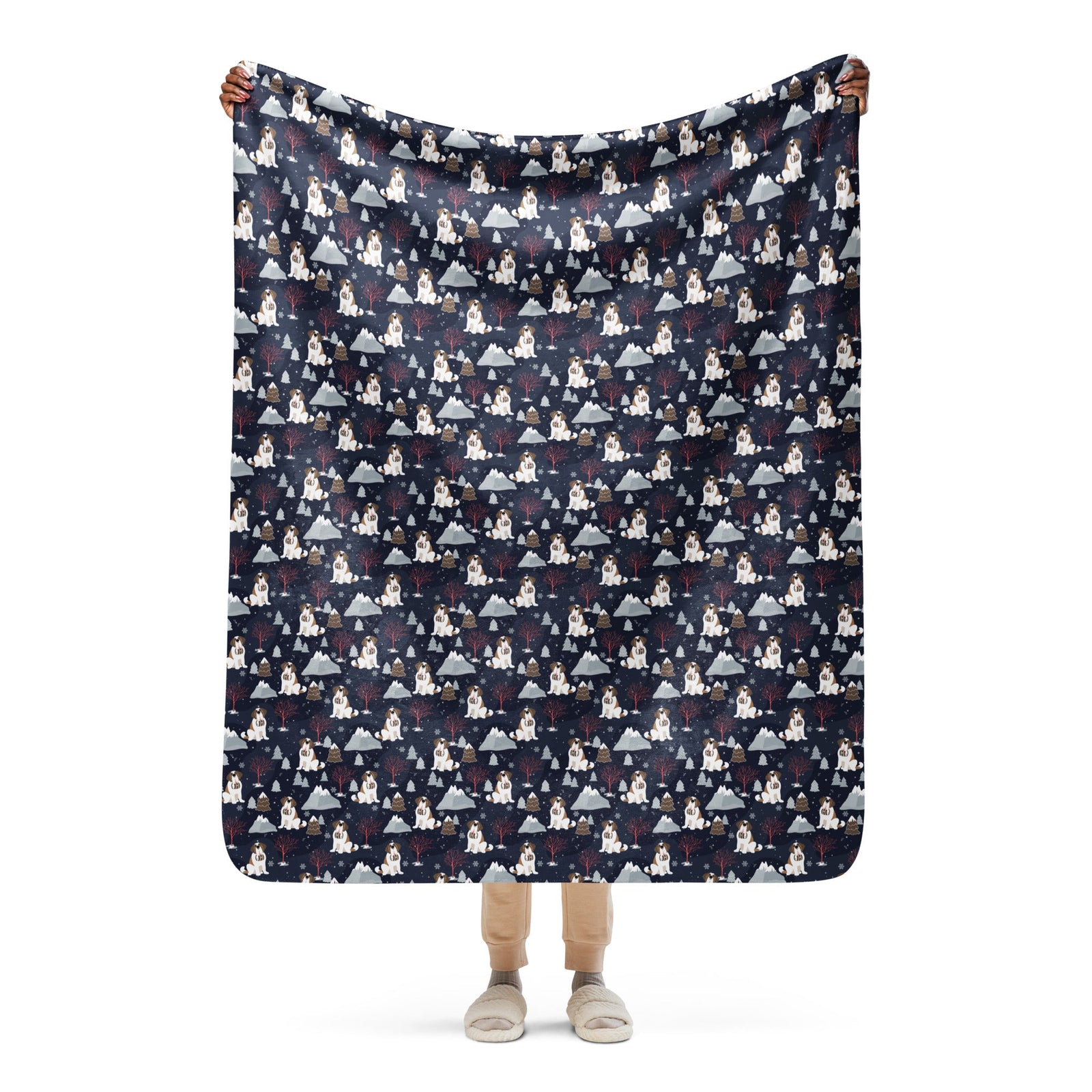 Alpine Night Saint Bernard Sherpa Blanket - Lucy + Norman