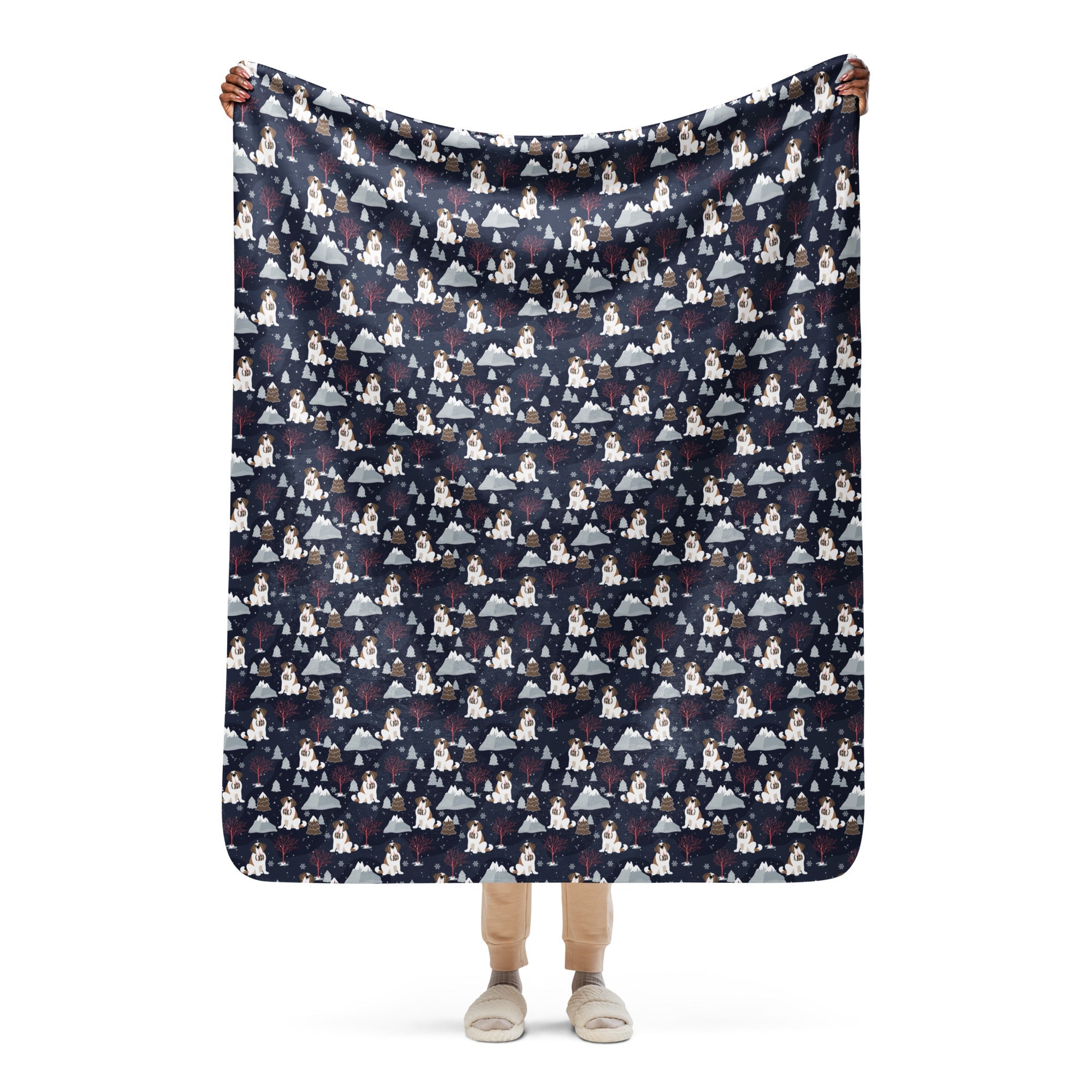 Alpine Night Saint Bernard Sherpa Blanket - Lucy + Norman