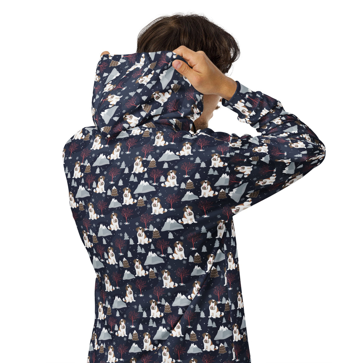 Alpine Night Saint Bernard Zip Hoodie - Lucy + Norman
