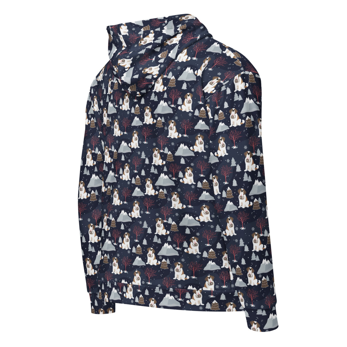 Alpine Night Saint Bernard Zip Hoodie - Lucy + Norman