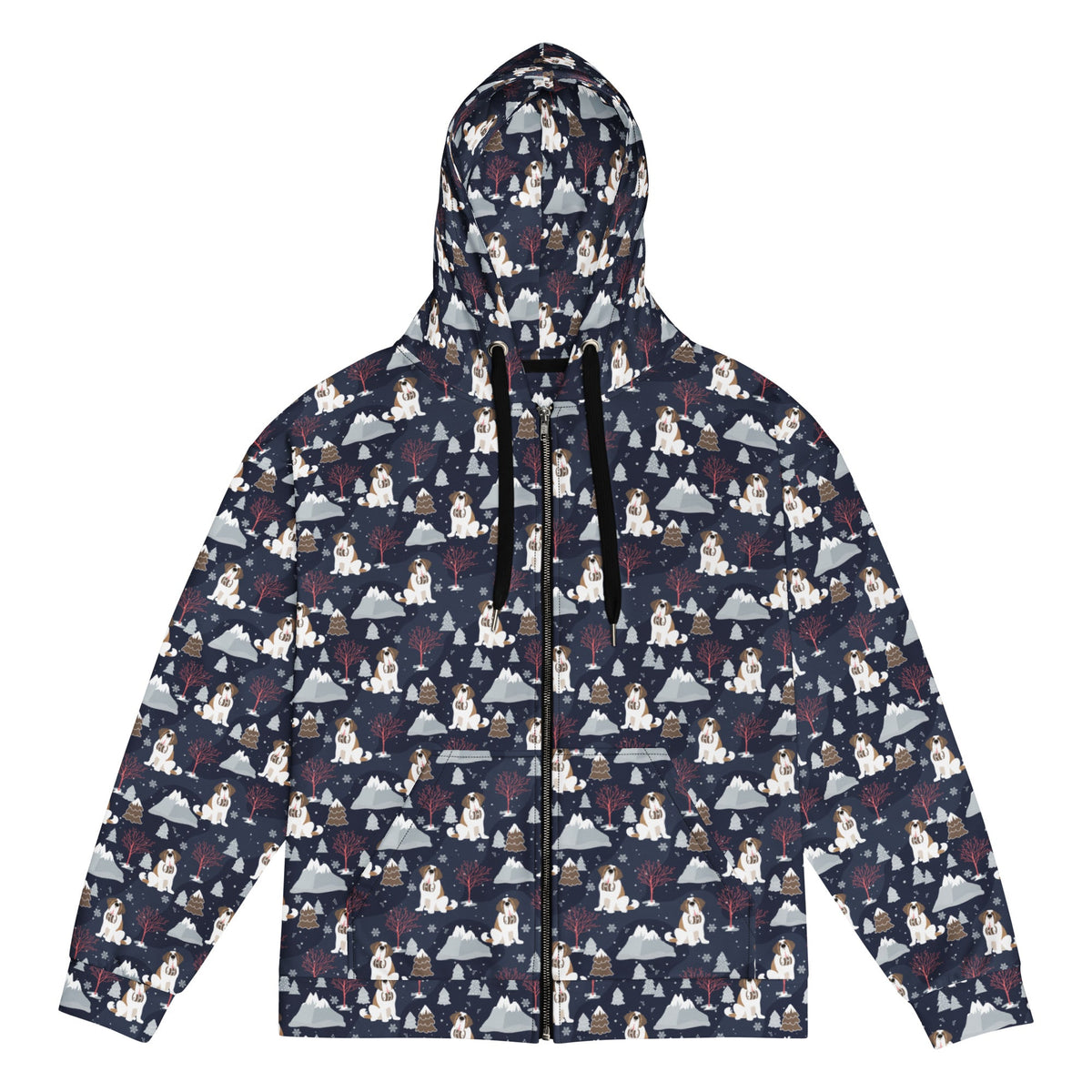 Alpine Night Saint Bernard Zip Hoodie - Lucy + Norman