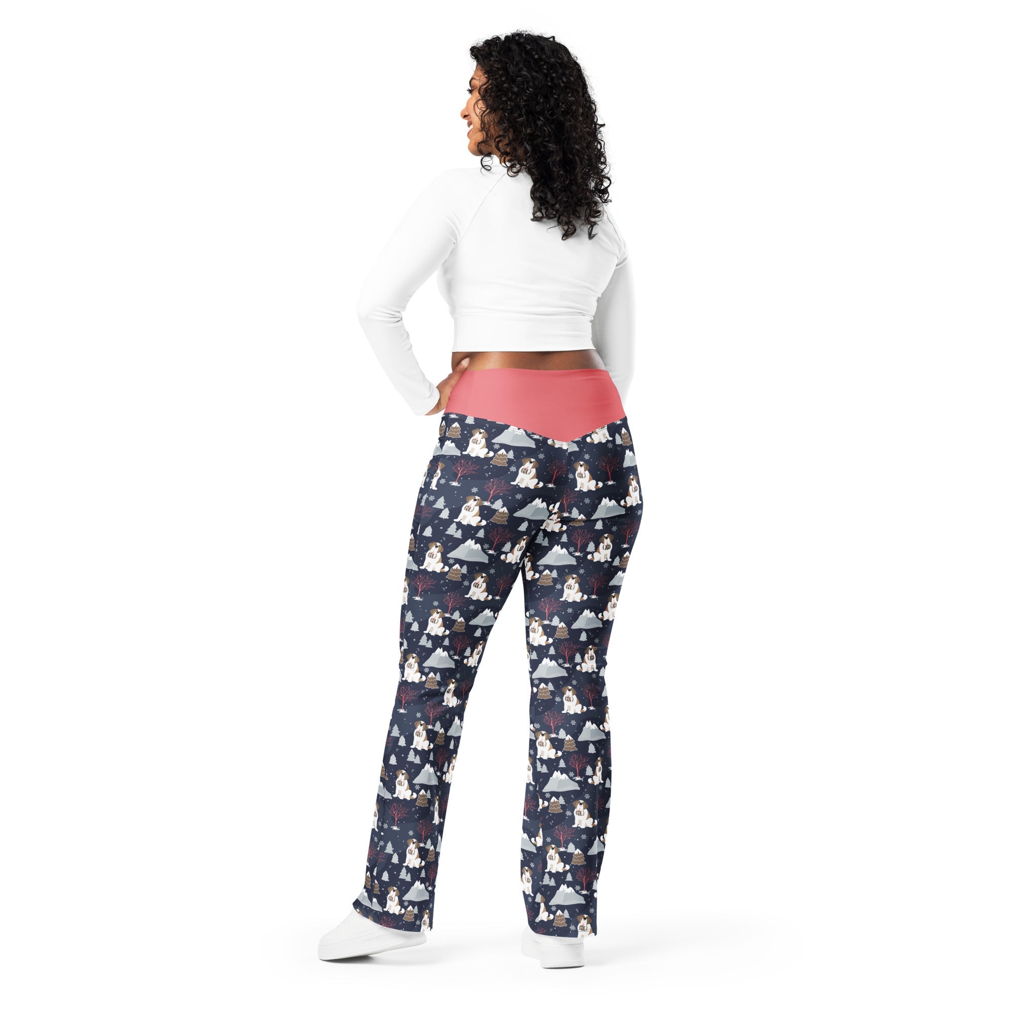 Alpine Night St Bernard Flare Leggings - Lucy + Norman