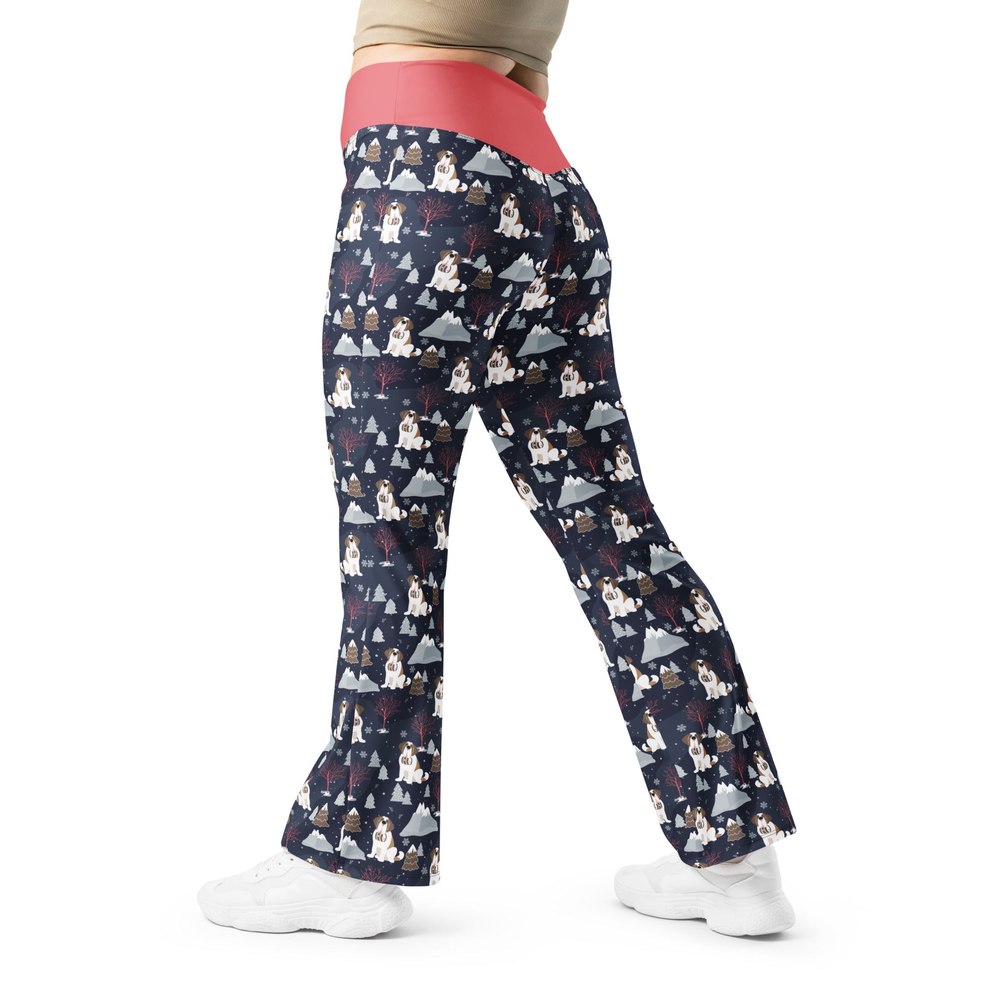 Alpine Night St Bernard Flare Leggings - Lucy + Norman