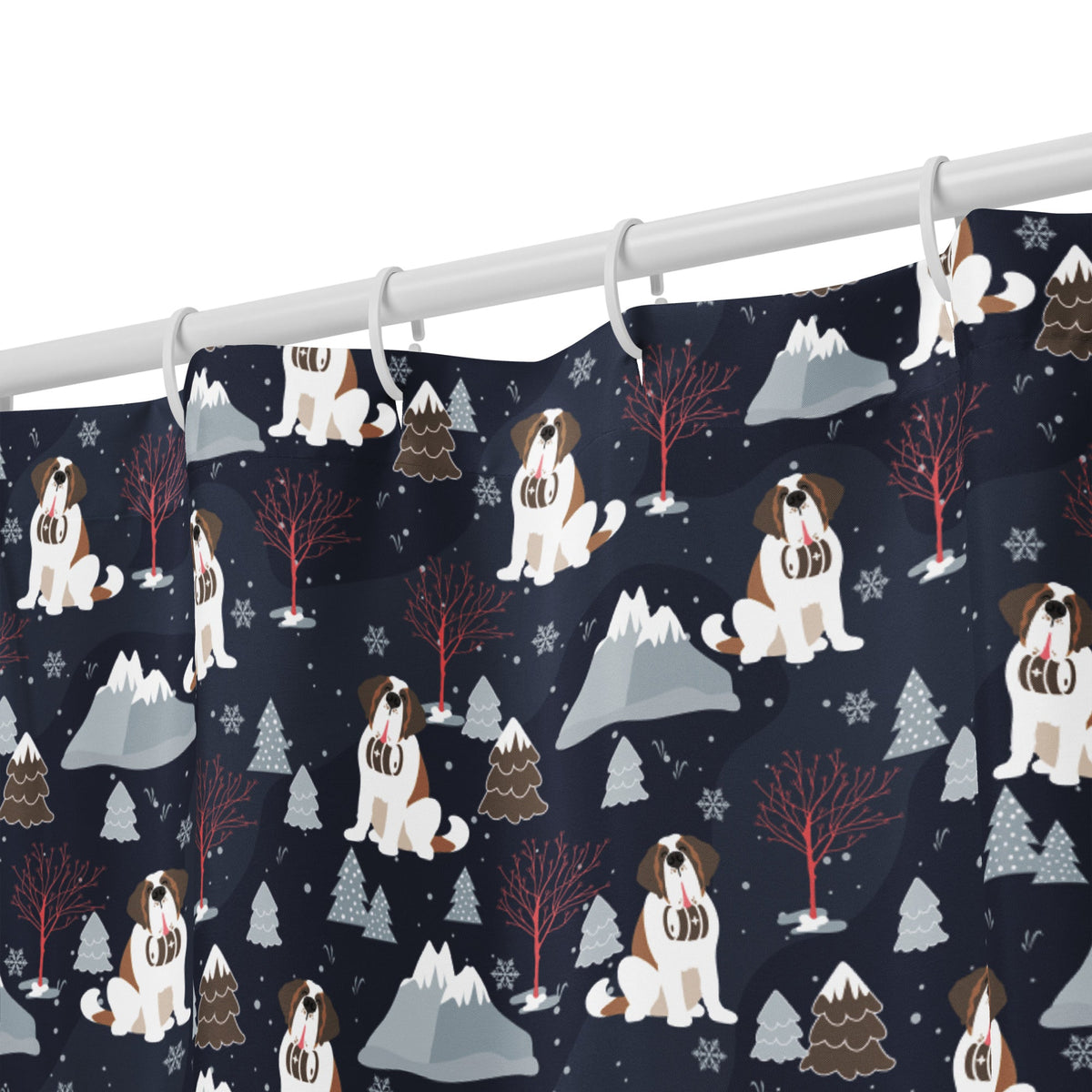 Alpine Nights Saint Bernard Shower Curtain - Lucy + Norman