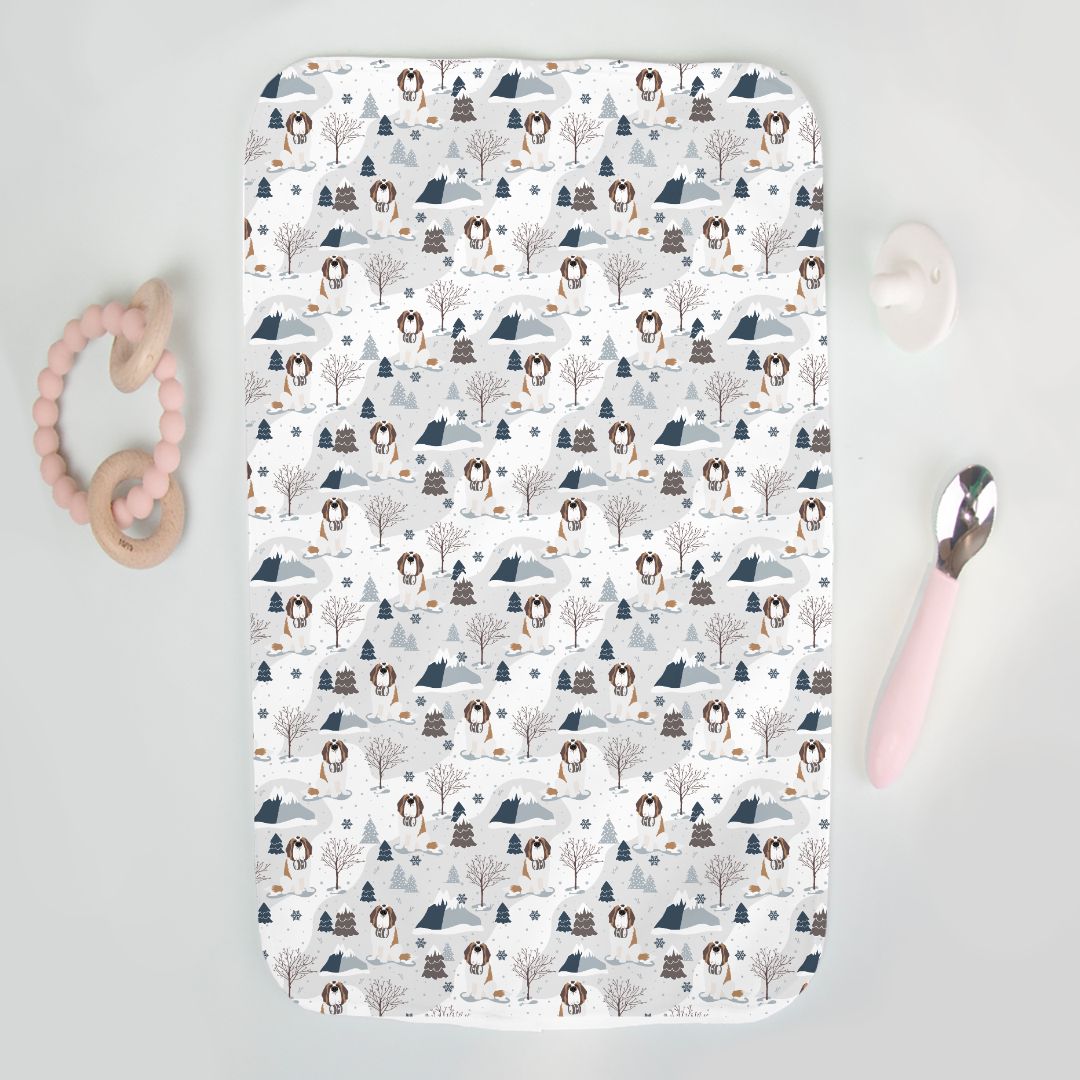 Alpine Saint Bernard Baby Burp Cloth 12&quot; x 20&quot; - Lucy + Norman