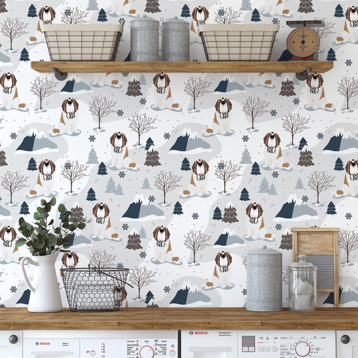 Alpine Saint Bernard Peel + Stick Wallpaper