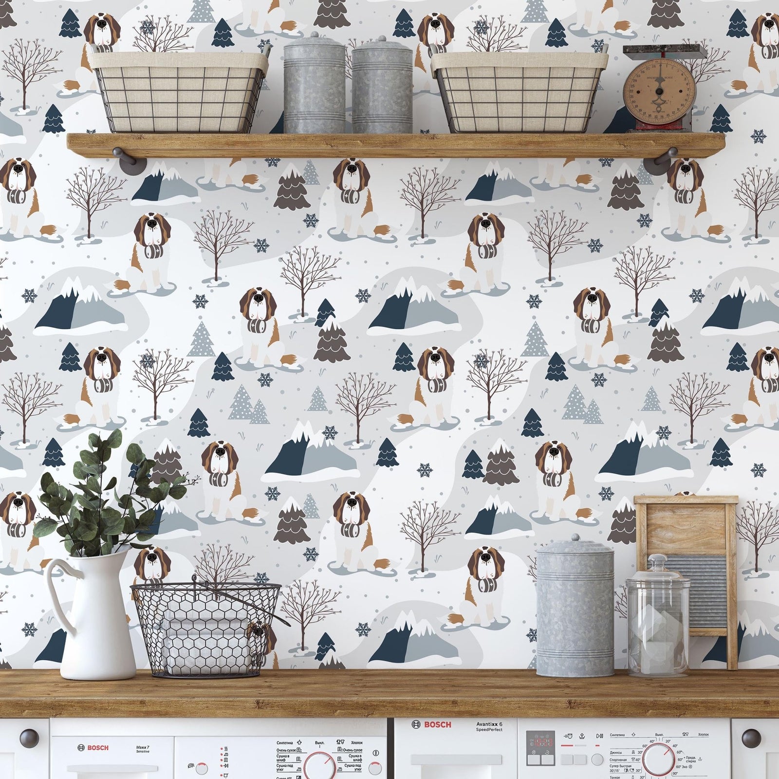 Alpine Saint Bernard Peel + Stick Wallpaper