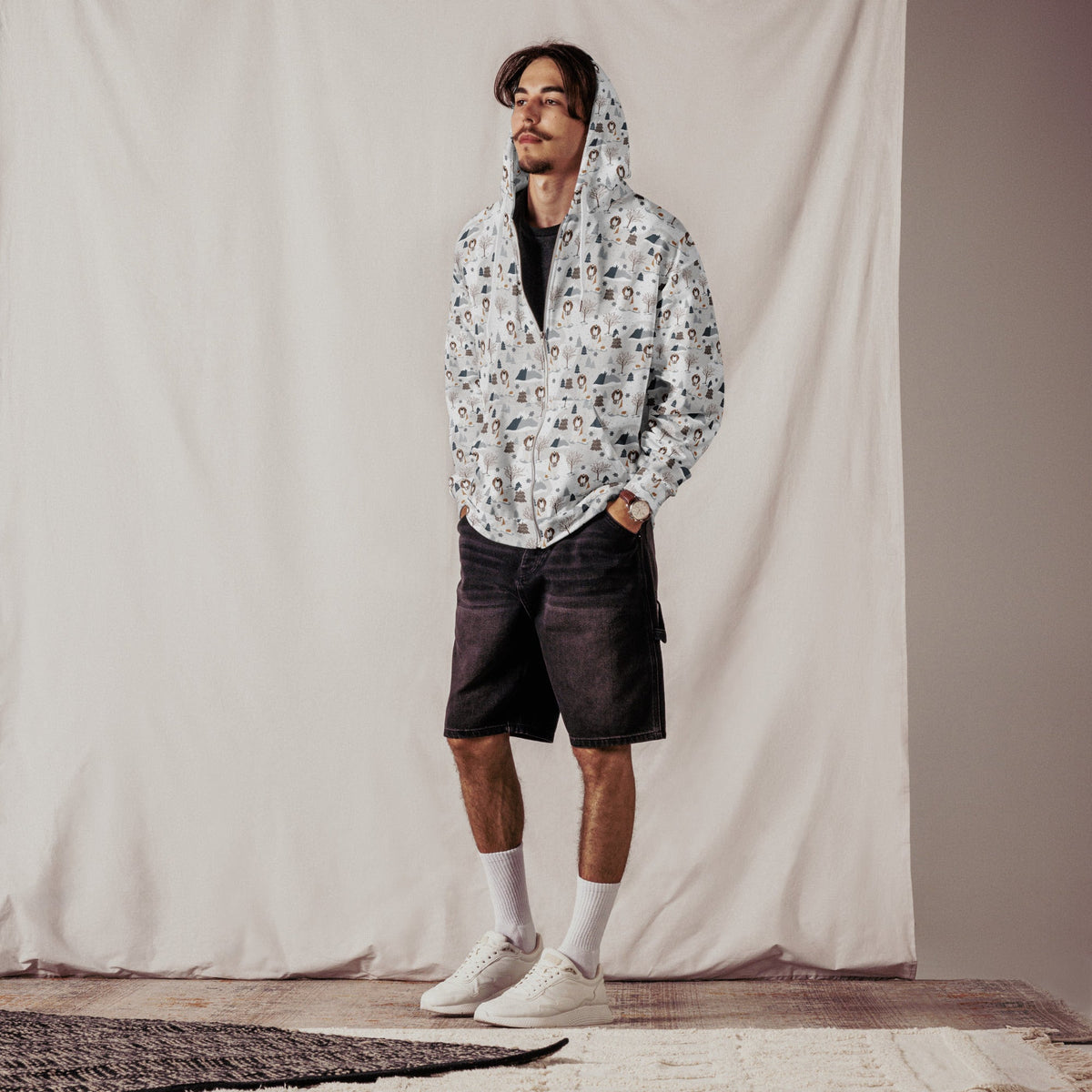 Alpine Saint Bernard Zip Hoodie - Lucy + Norman