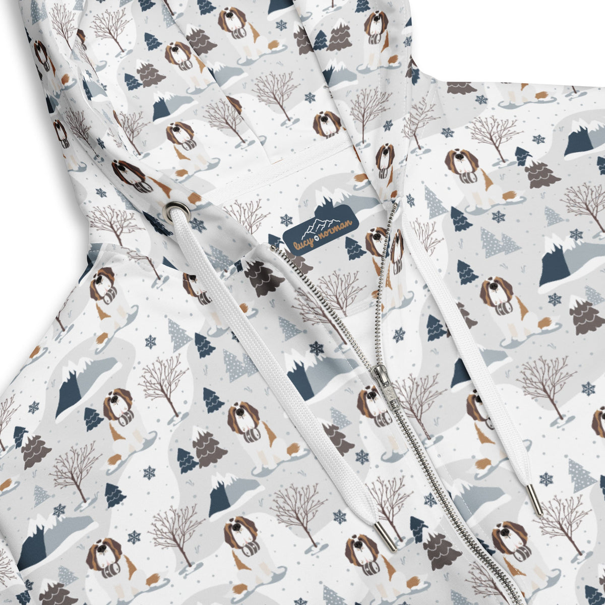 Alpine Saint Bernard Zip Hoodie - Lucy + Norman