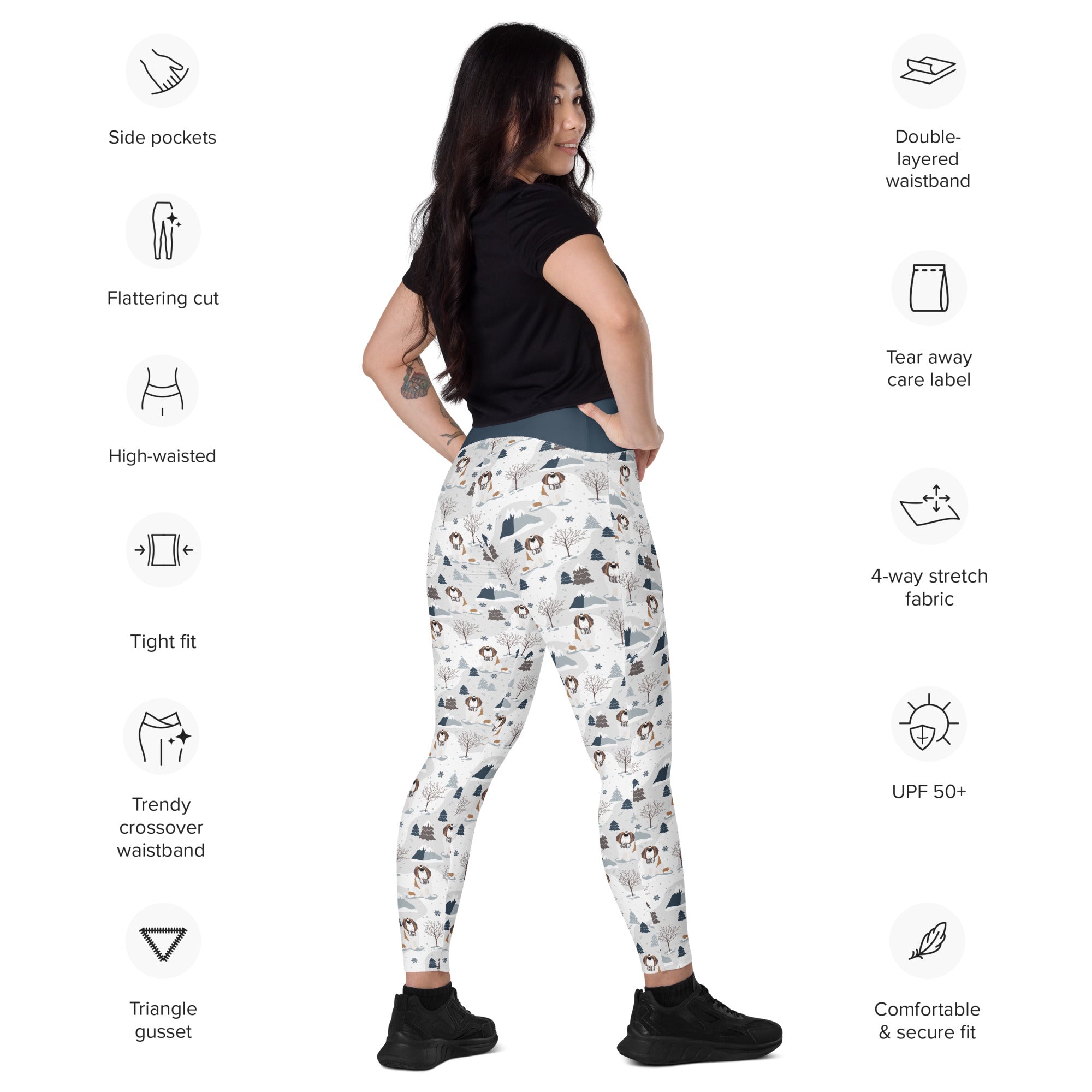 Alpine Saint Crossover Leggings with Pockets - Lucy + Norman