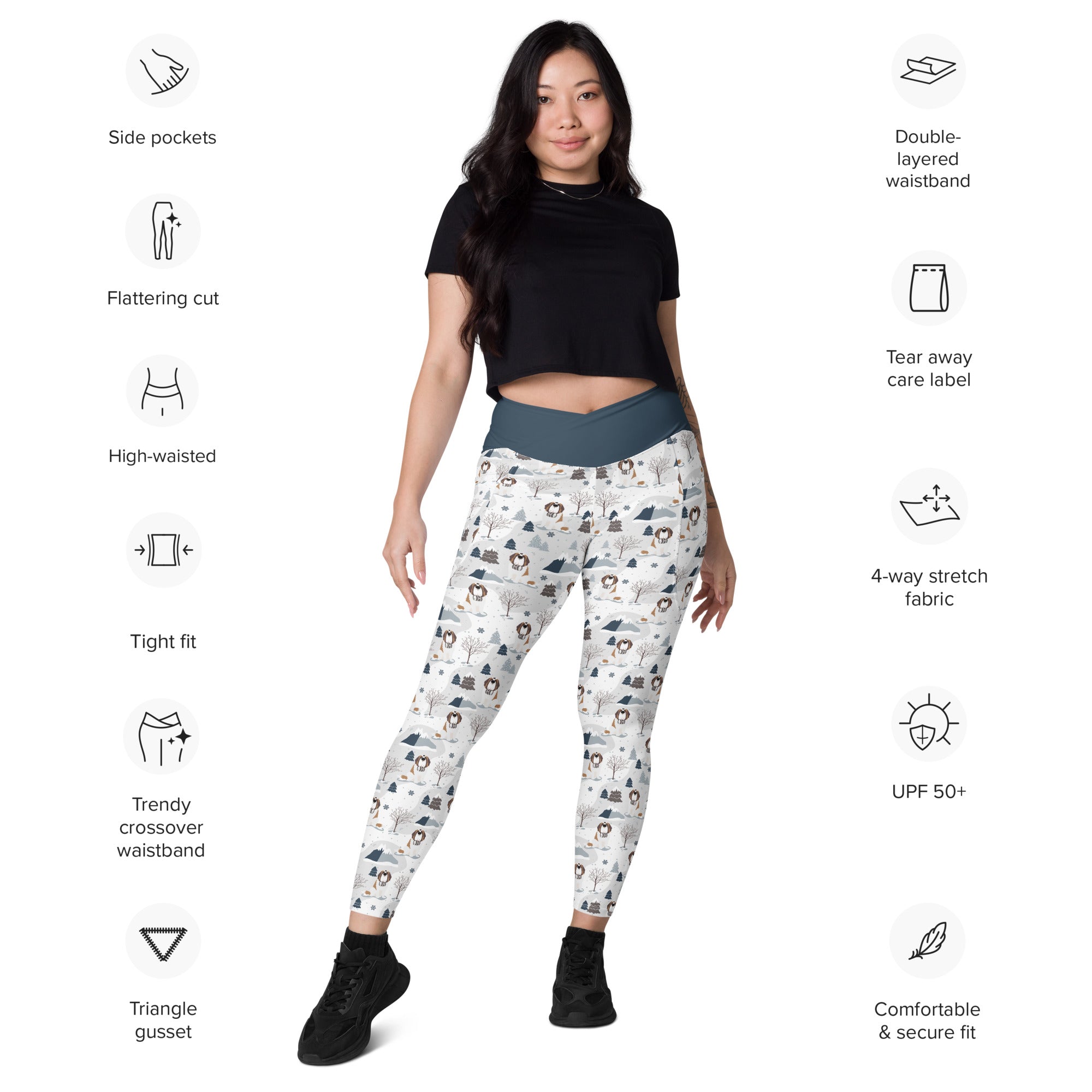 Alpine Saint Crossover Leggings with Pockets - Lucy + Norman