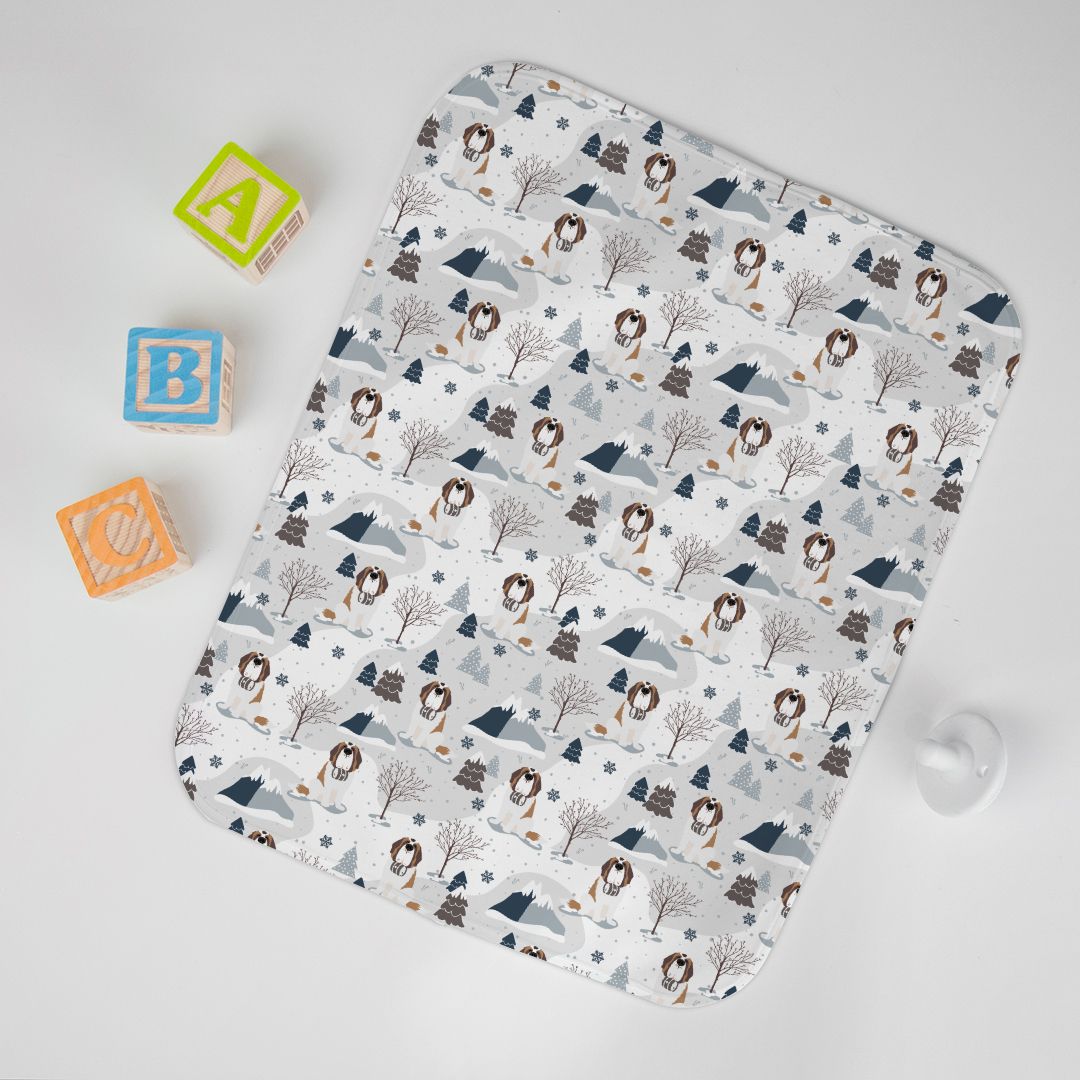 Alpine St Bernard Baby Burp Cloth 12&quot; x 16&quot; - Lucy + Norman