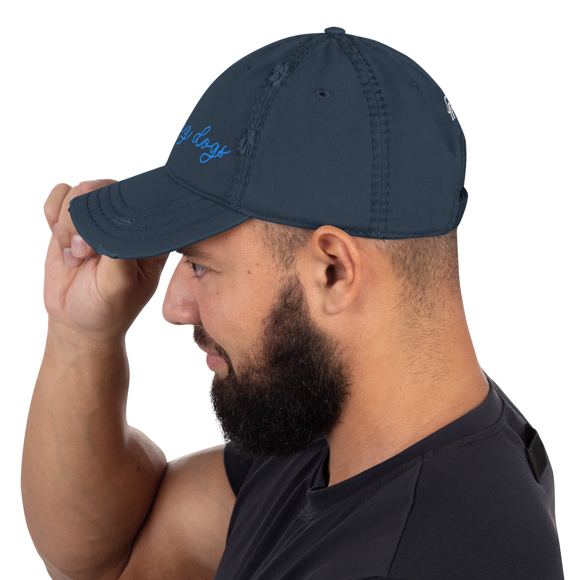 Choose Your Phrase Saint Bernard Embroidered Distressed Hat