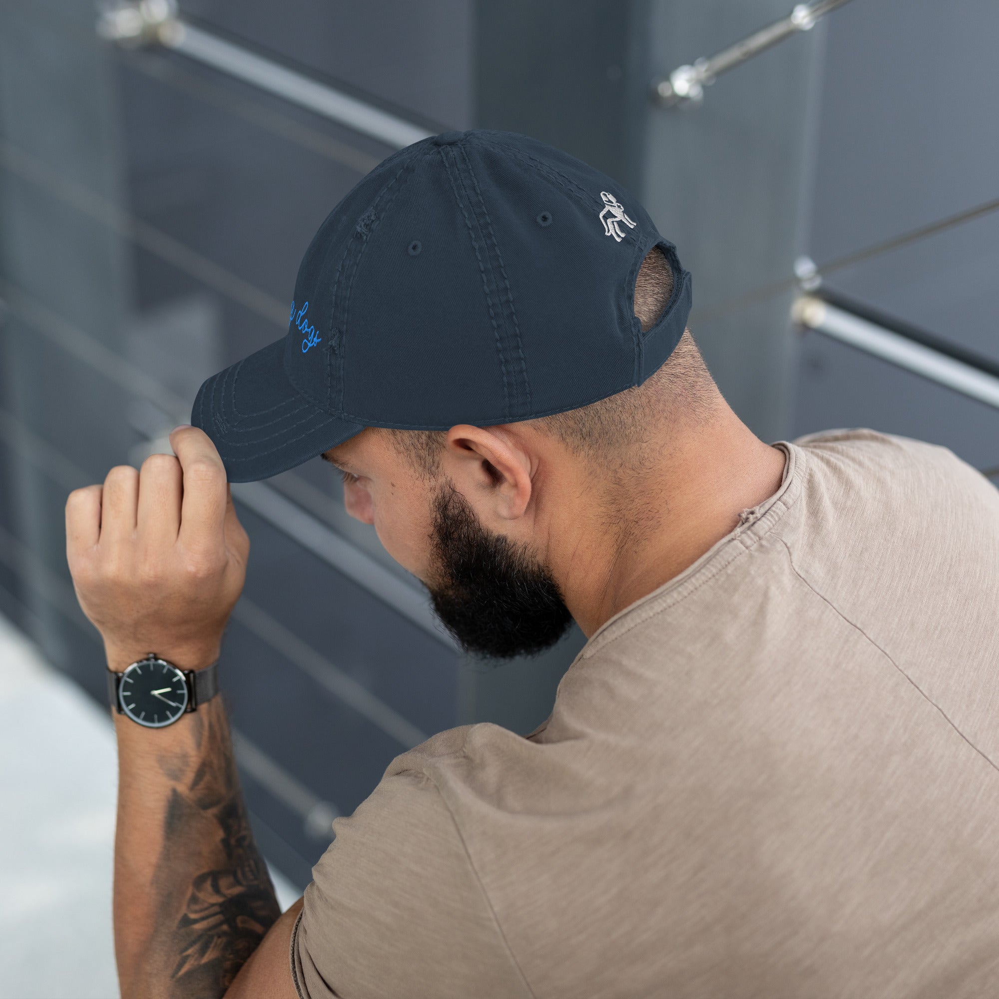 Choose Your Phrase Saint Bernard Embroidered Distressed Hat