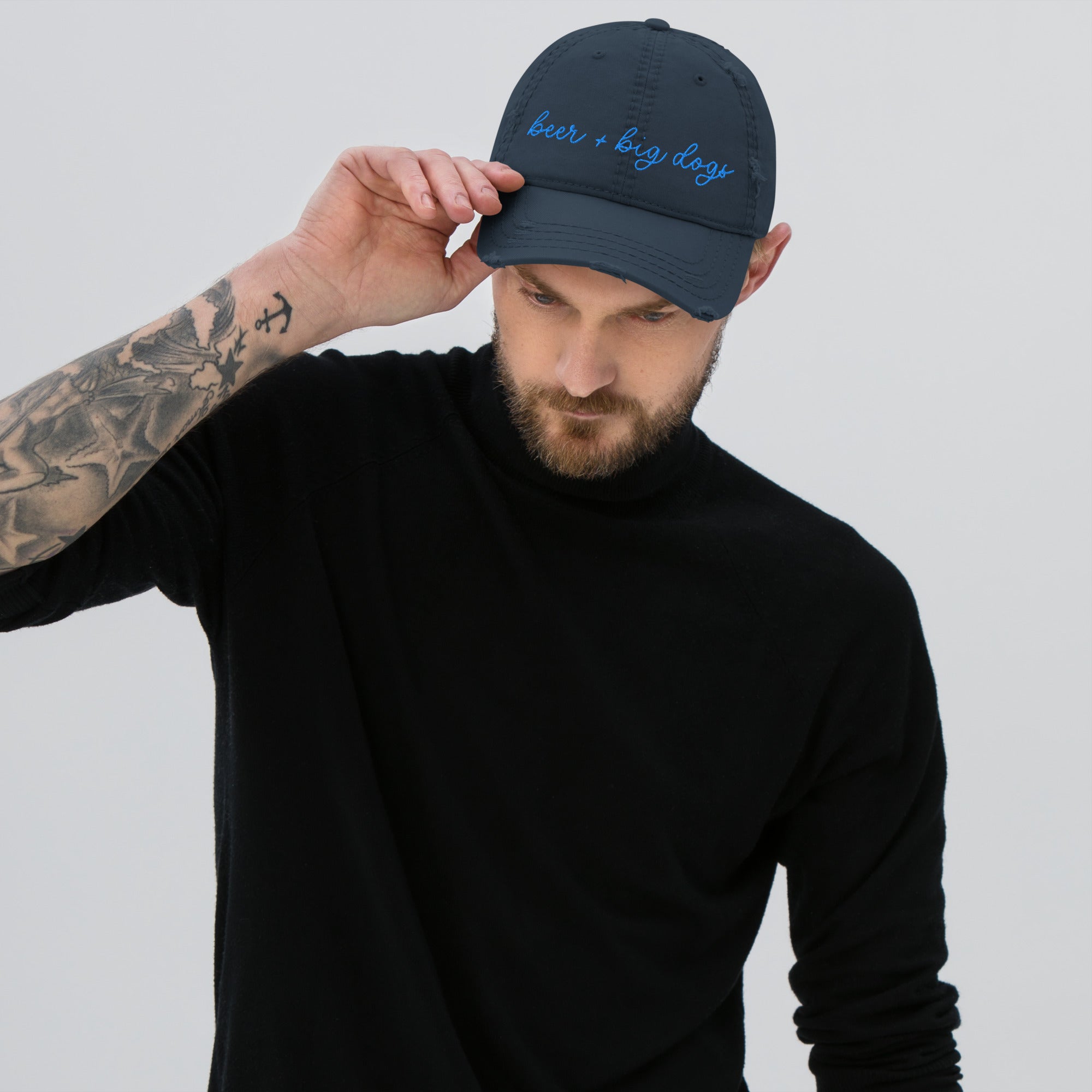 Choose Your Phrase Saint Bernard Embroidered Distressed Hat
