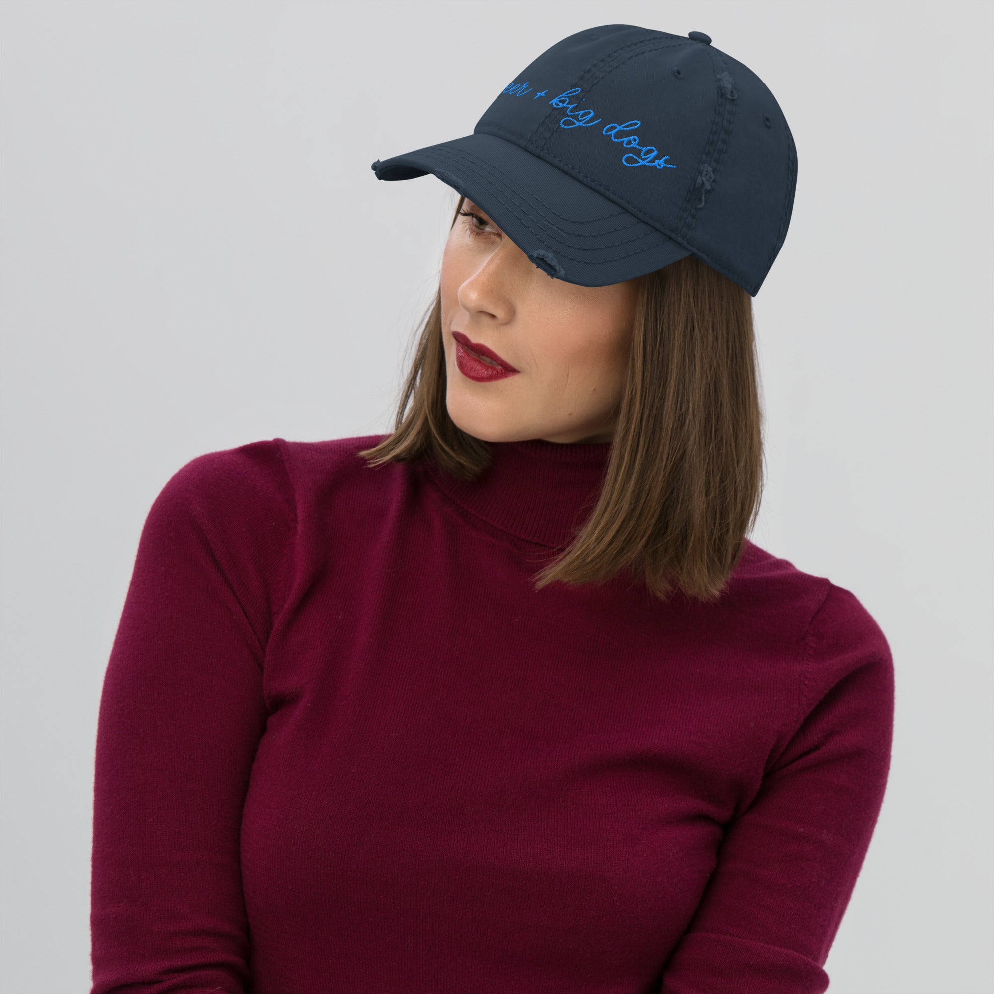 Choose Your Phrase Saint Bernard Embroidered Distressed Hat