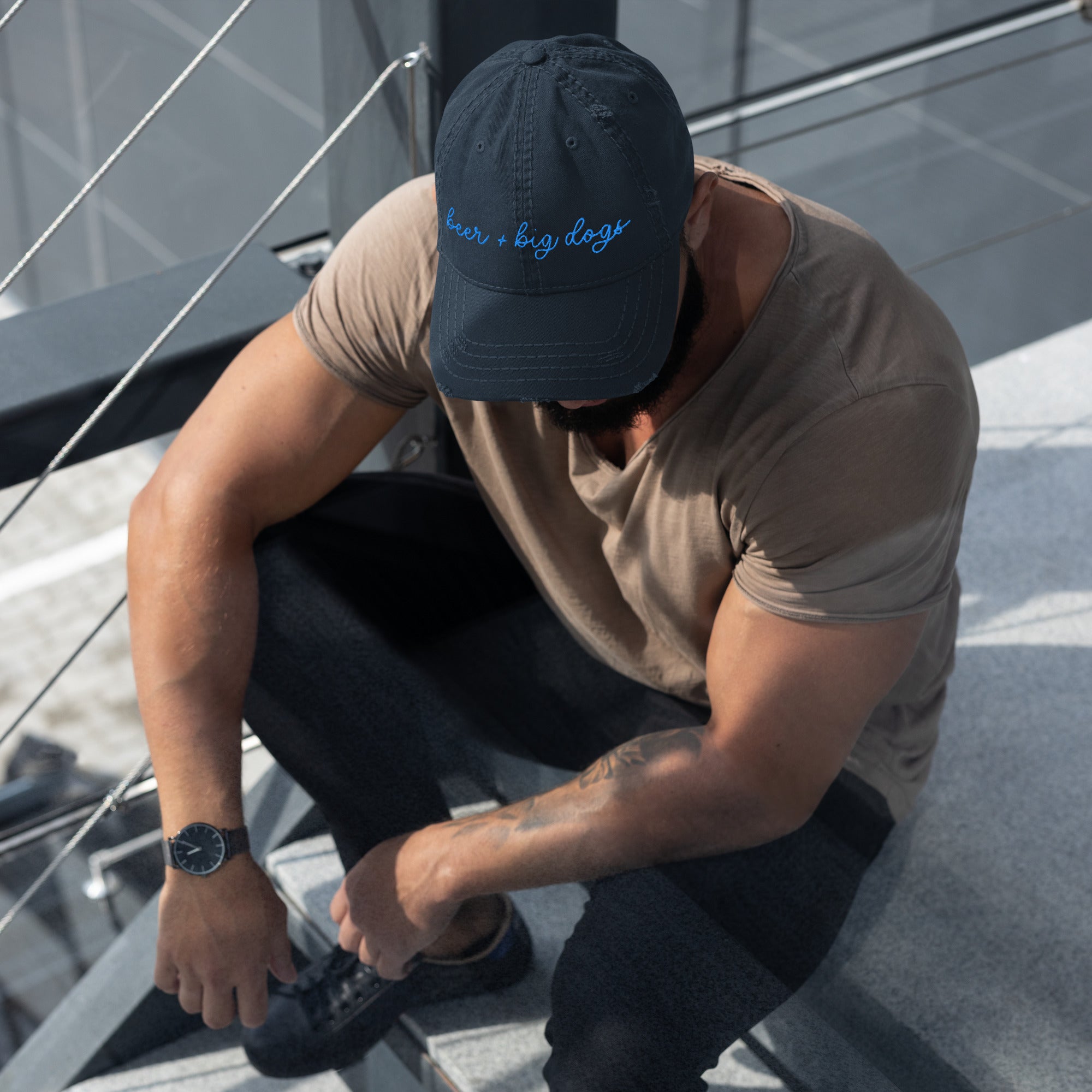 Choose Your Phrase Saint Bernard Embroidered Distressed Hat