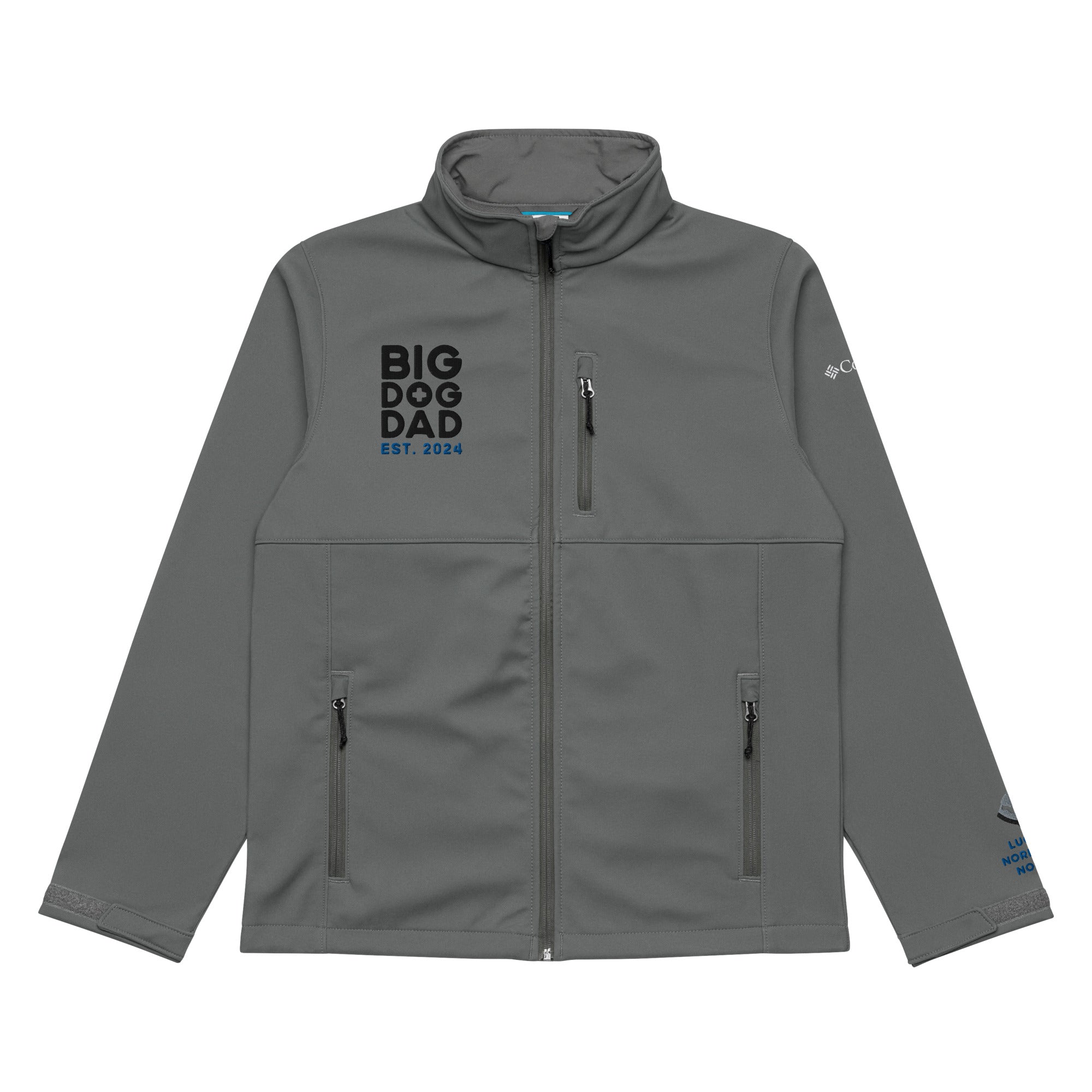 Big Dog Dad Est. Date + Names Columbia Soft Shell Jacket - Lucy + Norman