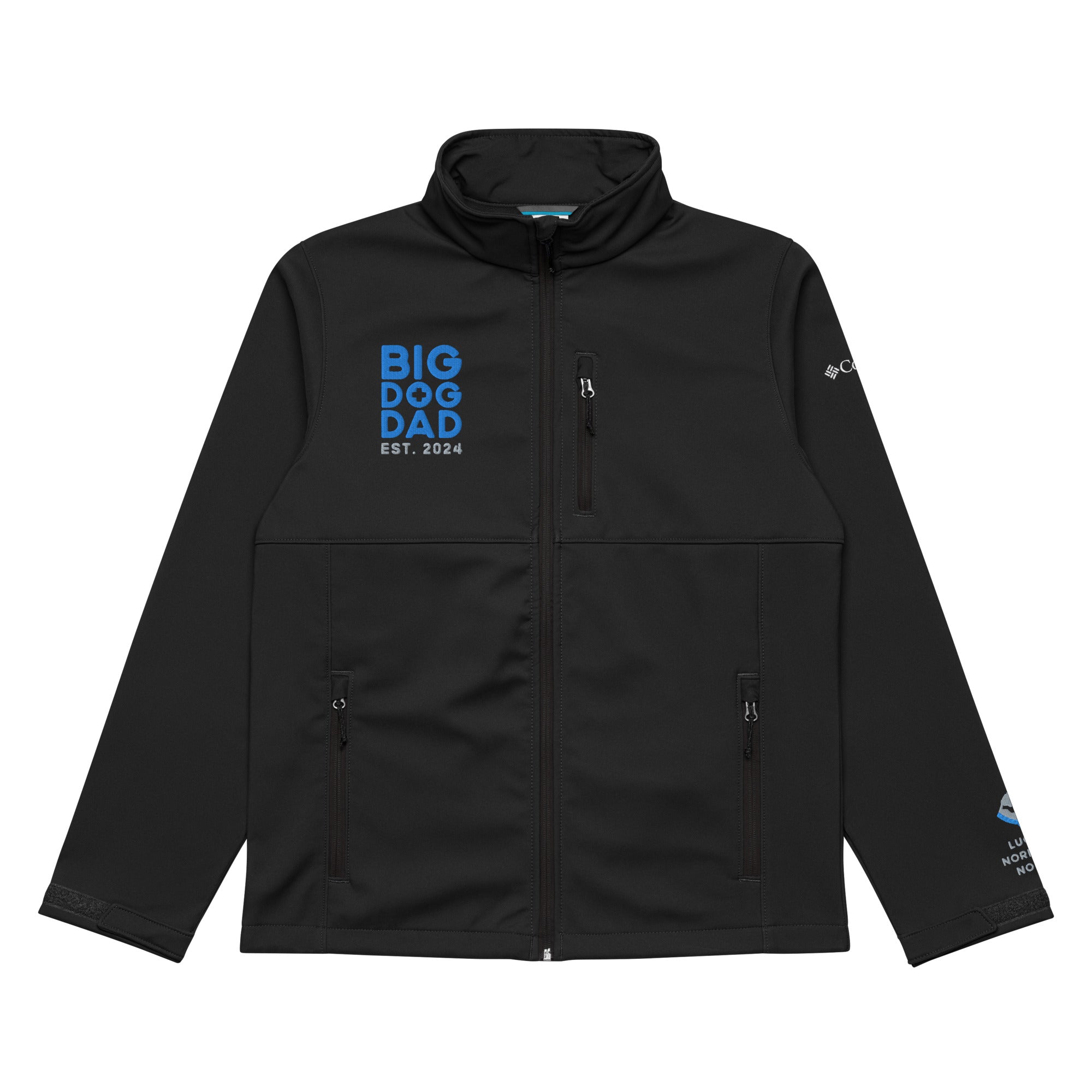 Big Dog Dad Est. Date + Names Columbia Soft Shell Jacket - Lucy + Norman