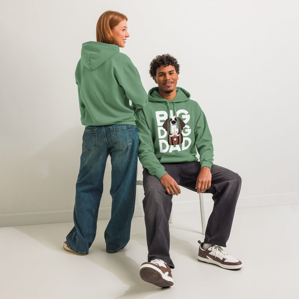 Big Dog Dad Saint Bernard Barrel Comfort Colors® Hoodie - Lucy + Norman