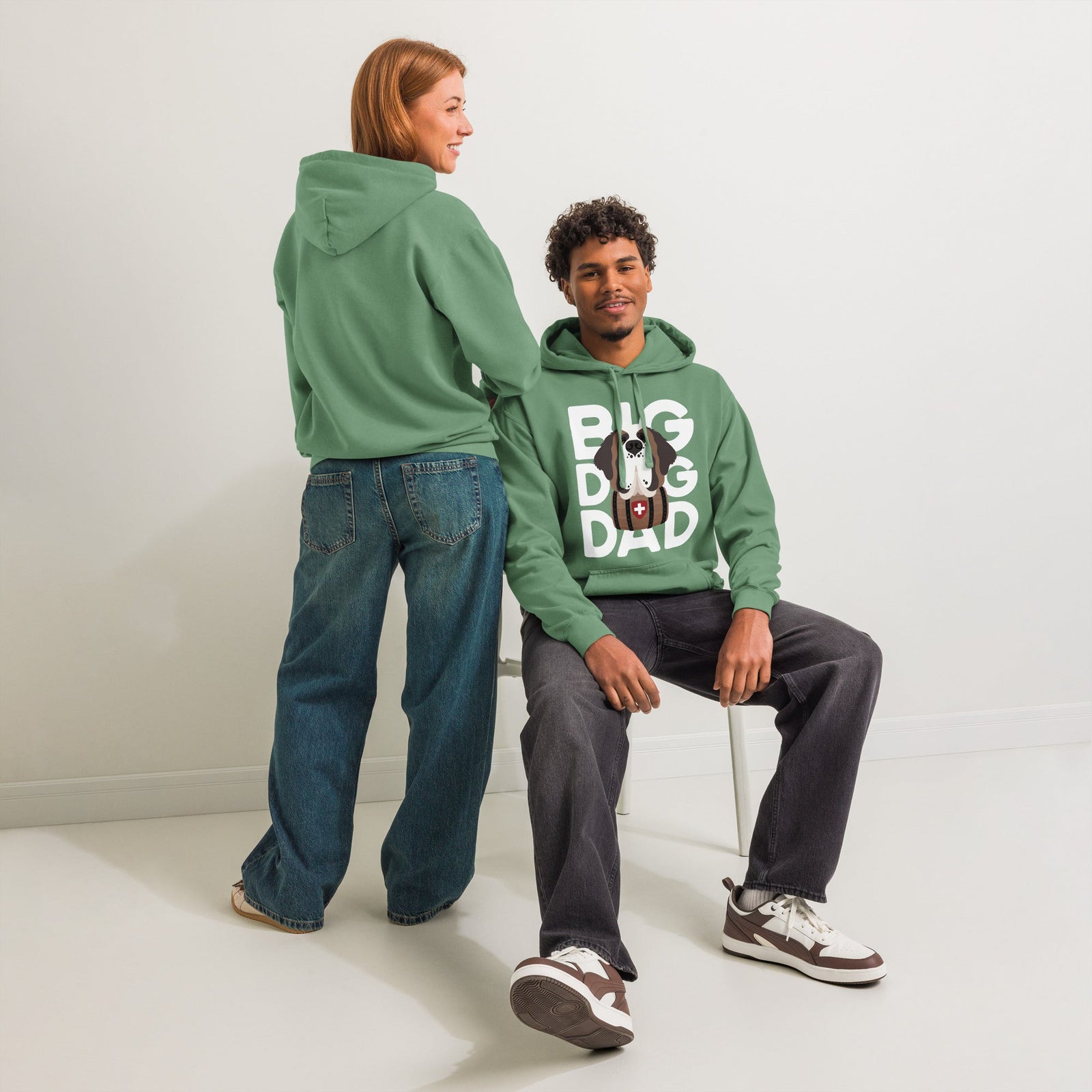 Big Dog Dad Saint Bernard Barrel Comfort Colors® Hoodie - Lucy + Norman