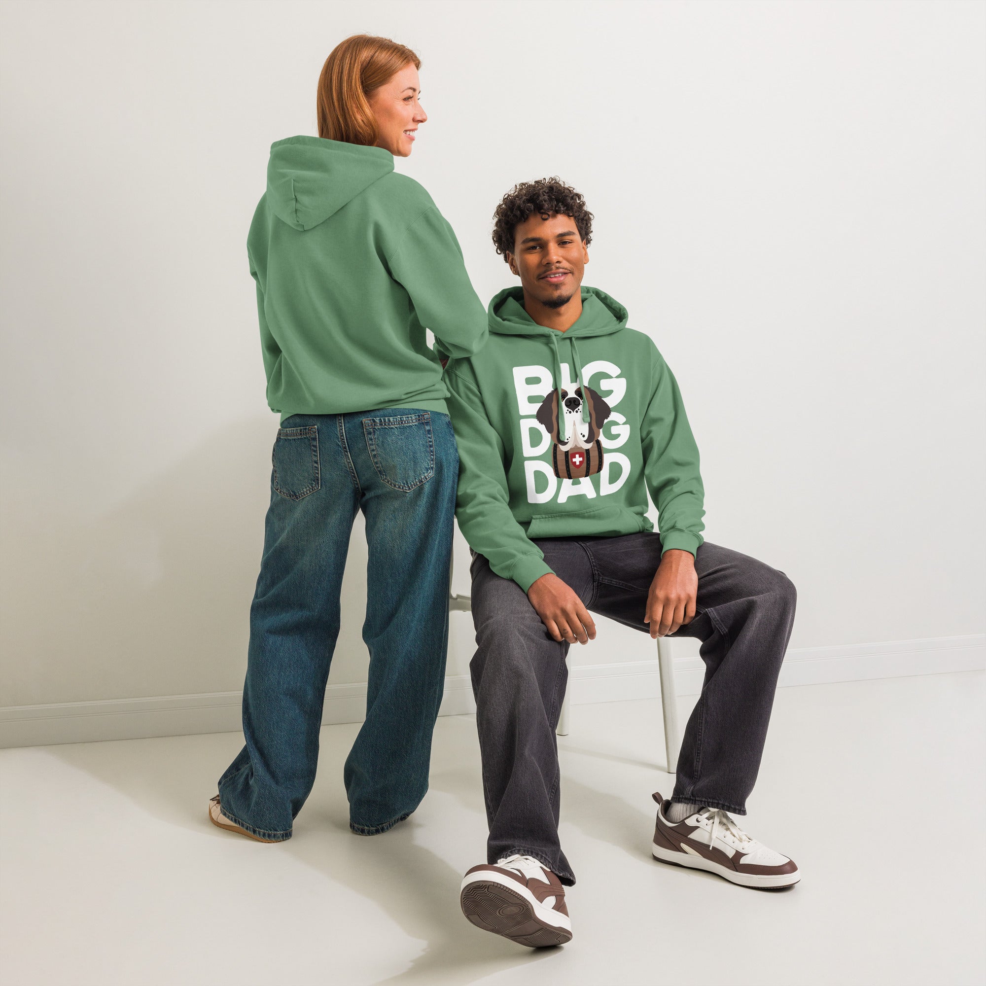 Big Dog Dad Saint Bernard Barrel Comfort Colors® Hoodie - Lucy + Norman