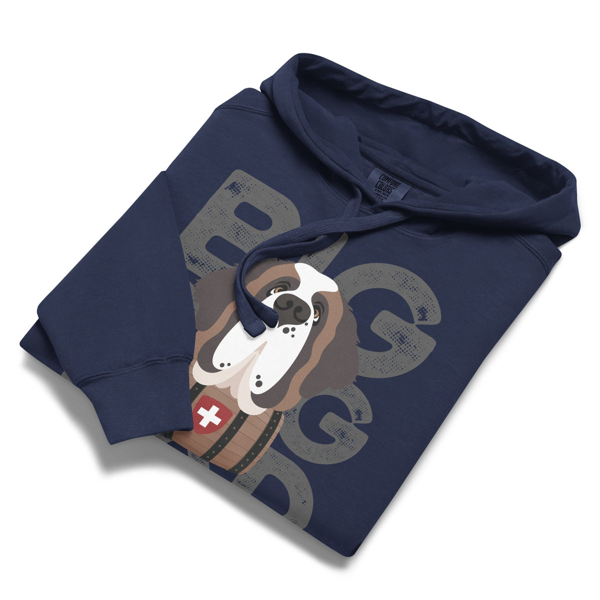 Big Dog Dad Saint Bernard Barrel Comfort Colors® Hoodie - Dark Grey - Lucy + Norman