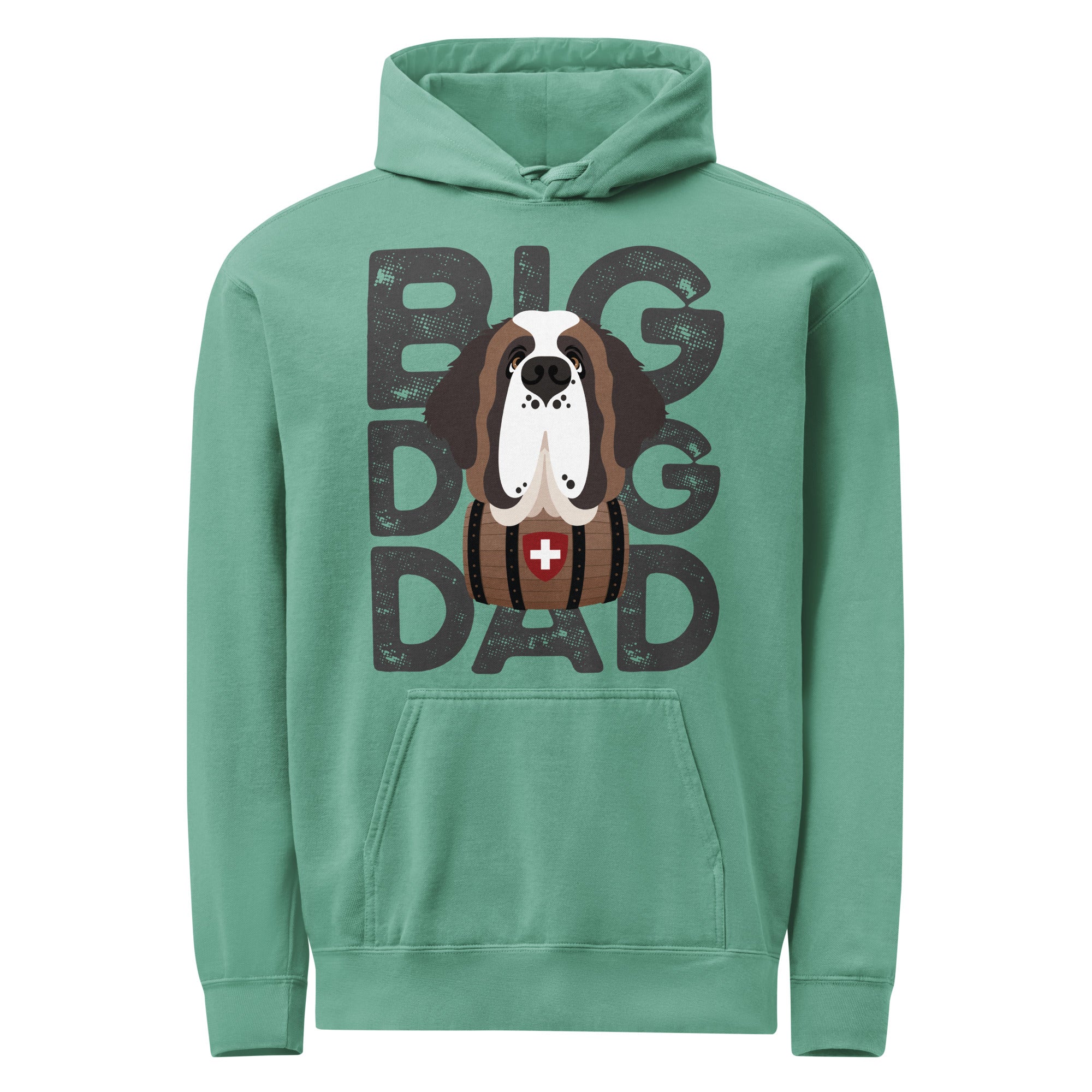 Big Dog Dad Saint Bernard Barrel Comfort Colors® Hoodie - Dark Grey - Lucy + Norman